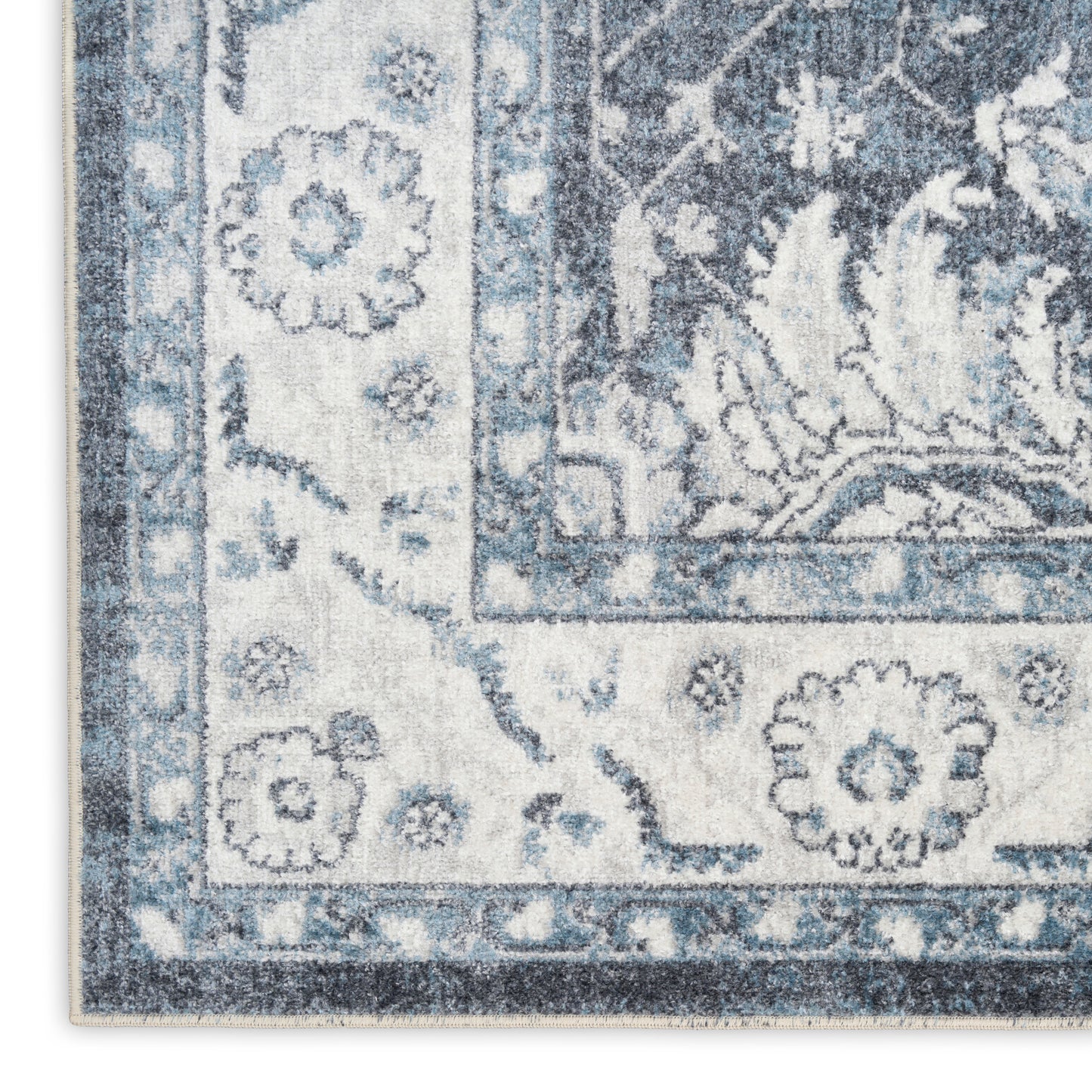 Nourison Astra Machine Washable 6'7" x 9' Slate Vintage Indoor Rug