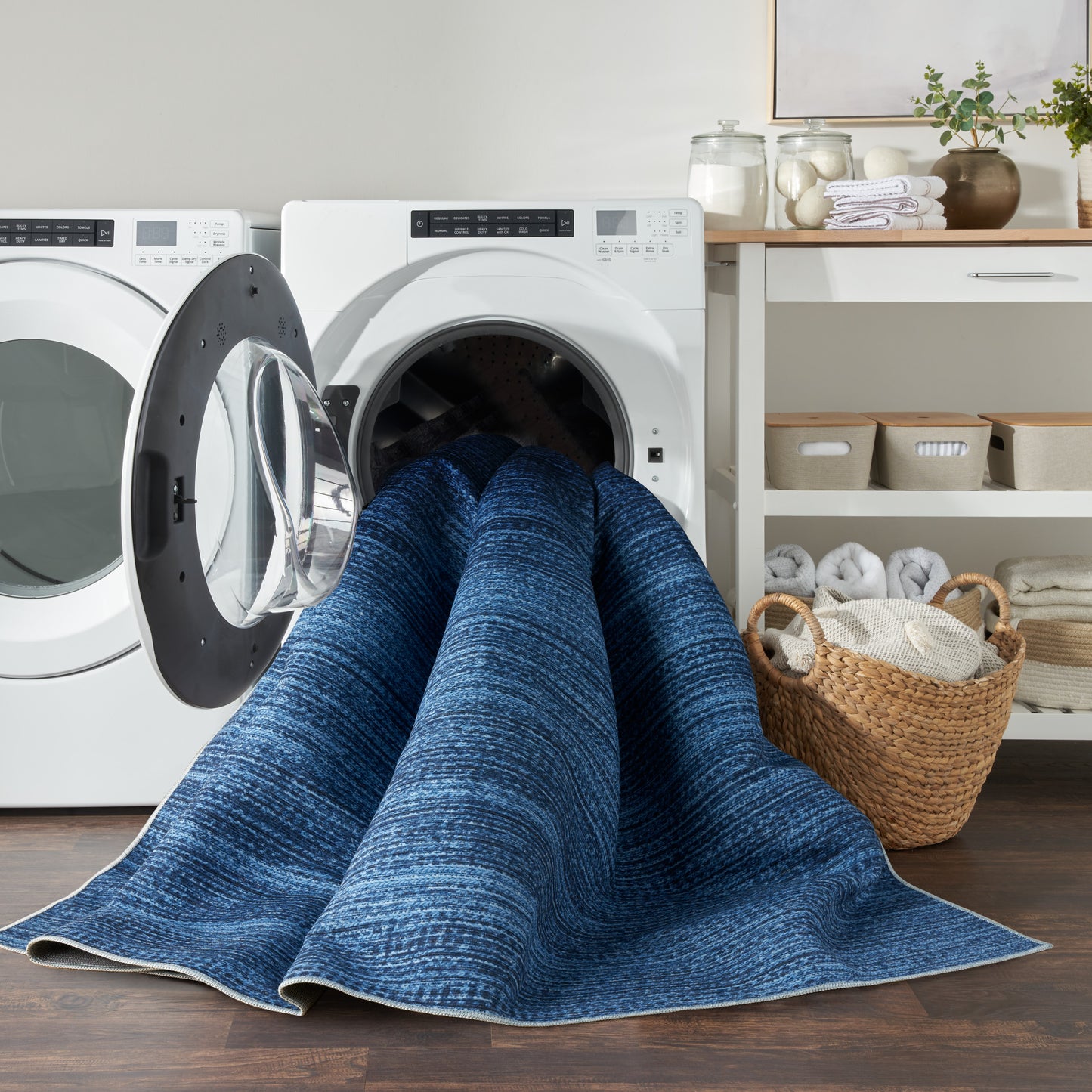 Nourison Nourison Washables 4' x 6' Blue Modern Indoor Rug