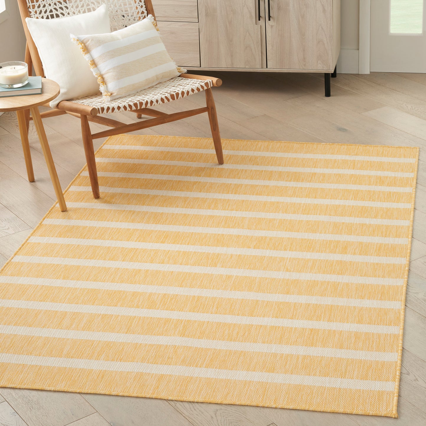 Nourison Positano 4' x 6' Yellow Ivory Modern Rug