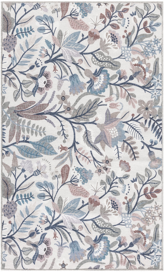Nourison Nourison Washables 3' x 5' Ivory Multicolor Vintage Indoor Rug