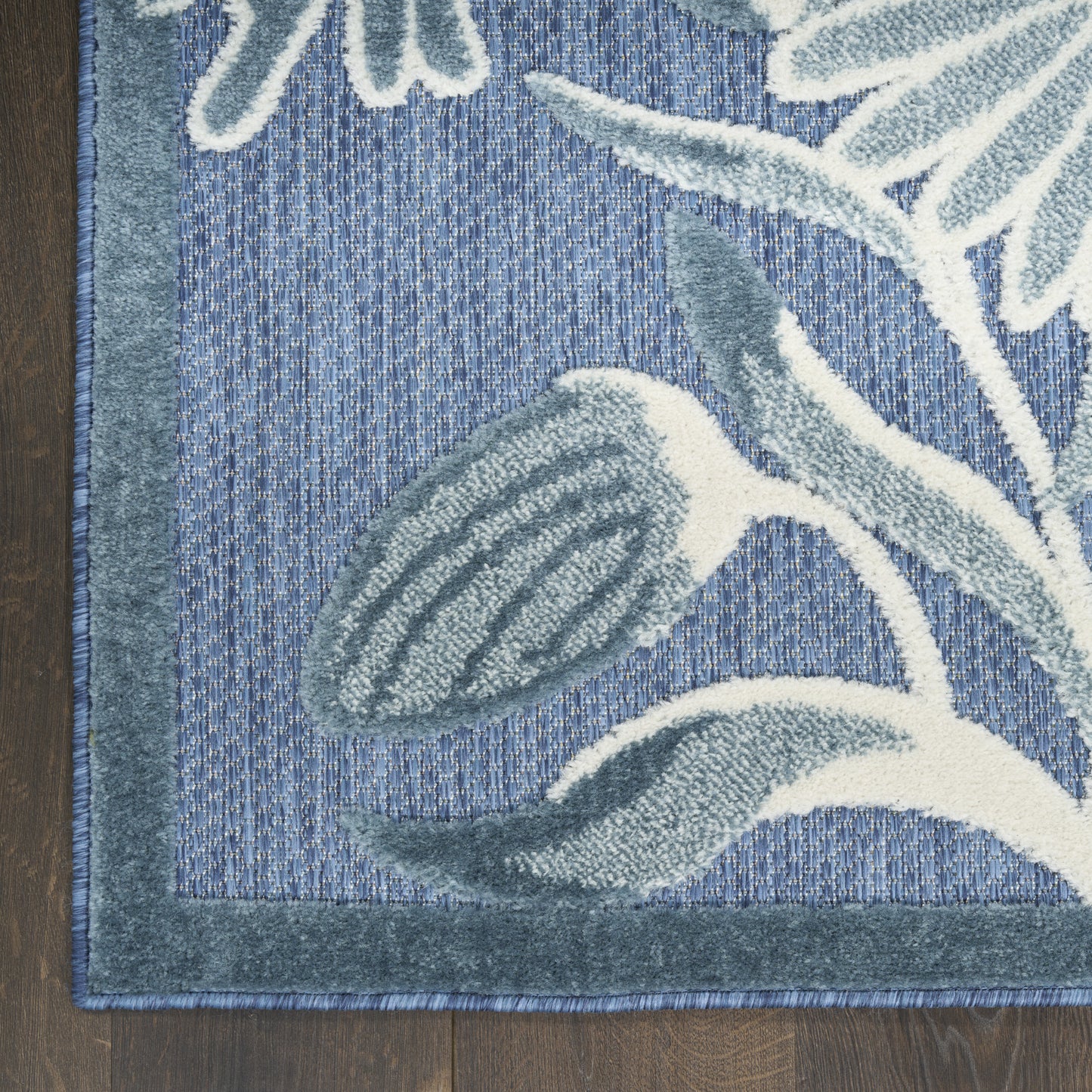 Nourison Aloha 2'8" x 4' Blue Outdoor Rug