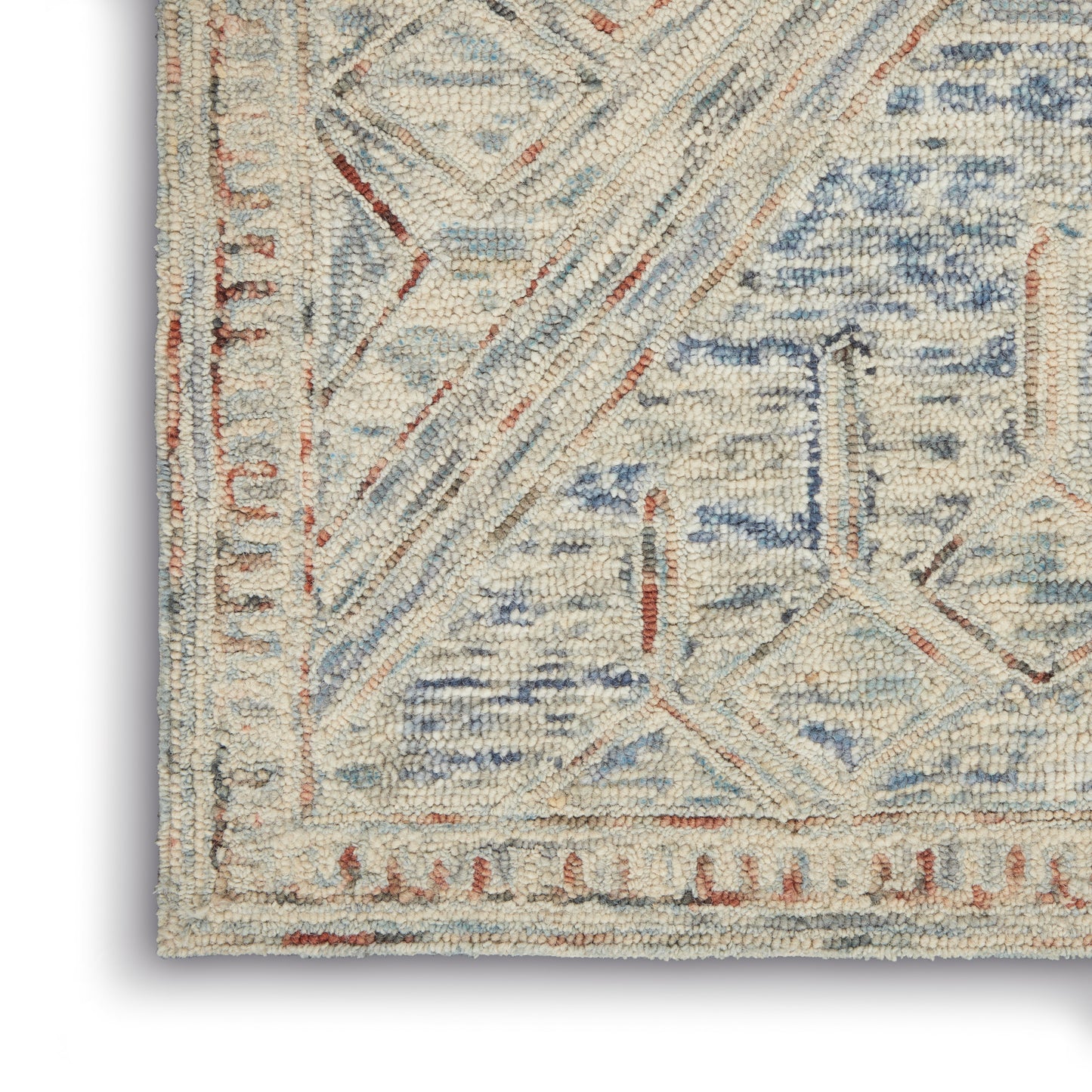 Nourison Interlock 3'9" x 5'9" Blue Multicolor Bohemian Indoor Rug