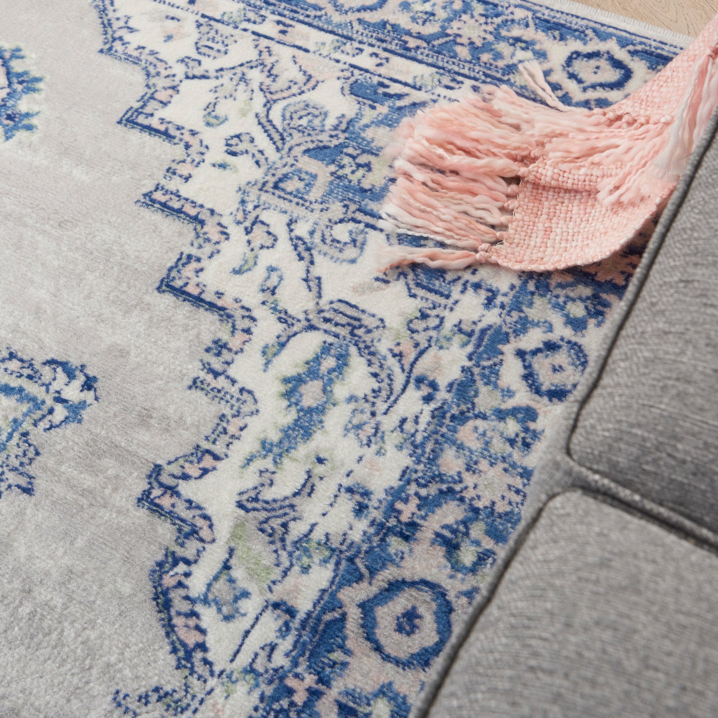 Nourison Whimsicle 6' x 9' Grey Blue Farmhouse Indoor Rug