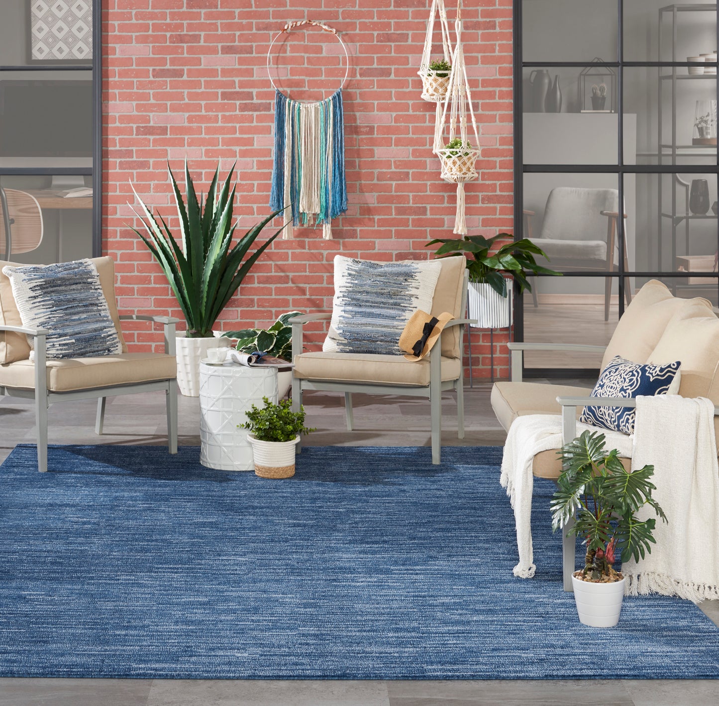 Nourison Nourison Essentials 8' x 11' Navy Blue Outdoor Rug