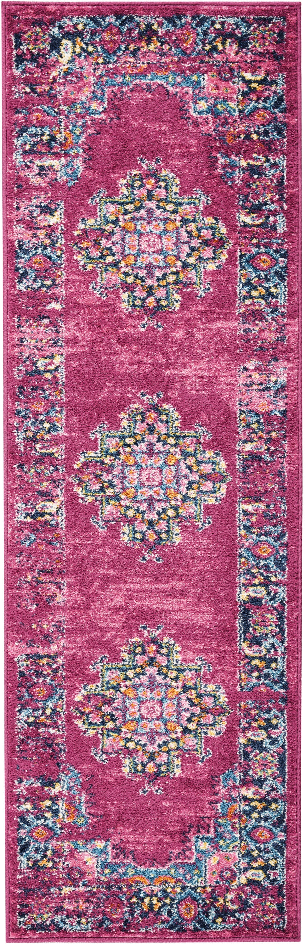 Nourison Passion 1'10" x 6' Fuchsia Bohemian Indoor Rug