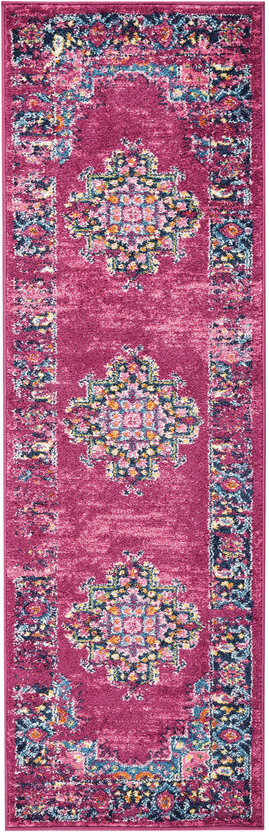 Nourison Passion 1'10" x 6' Fuchsia Bohemian Indoor Rug