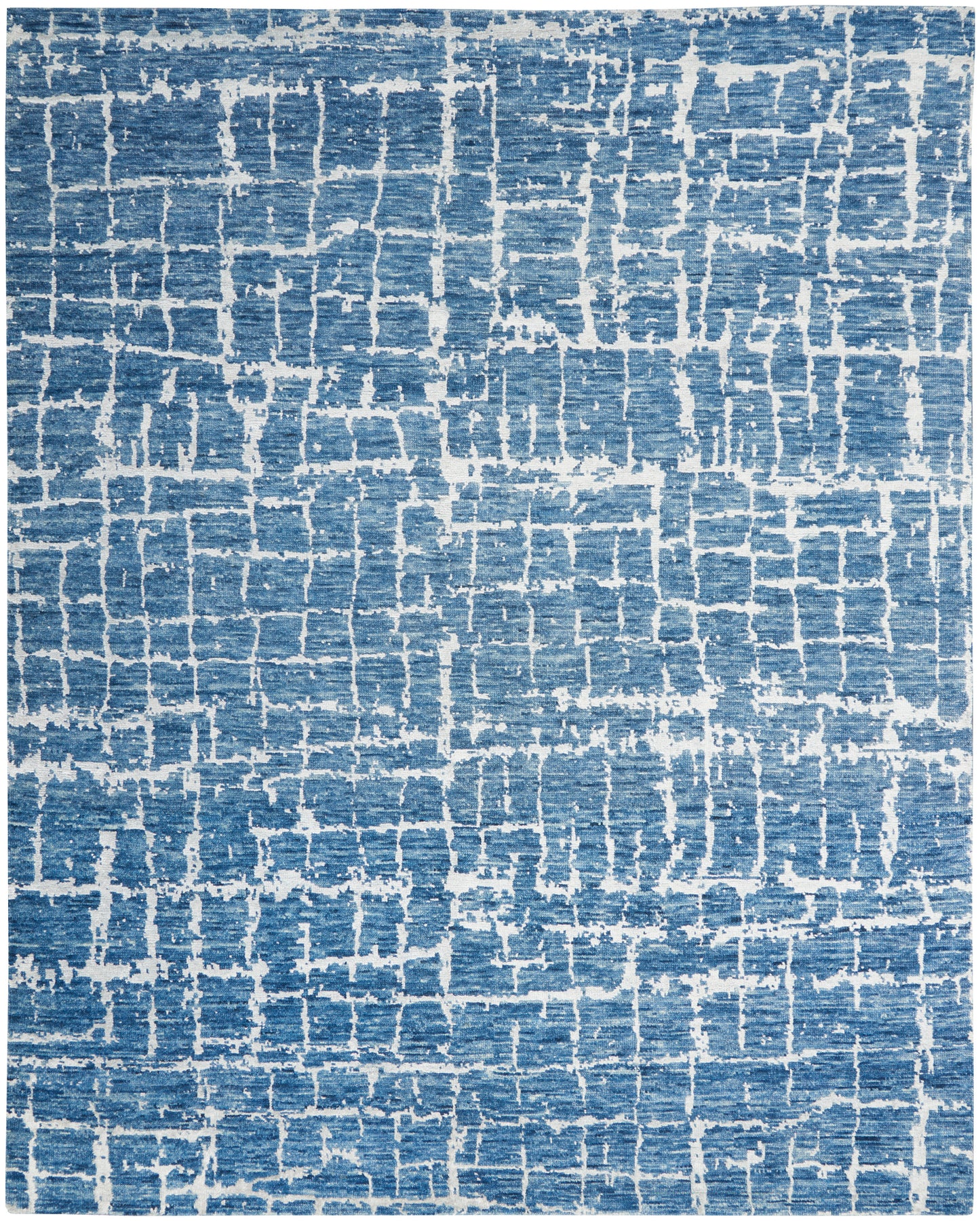 Nourison Luna 7'9" x 9'9" Blue Silver Modern Indoor Rug
