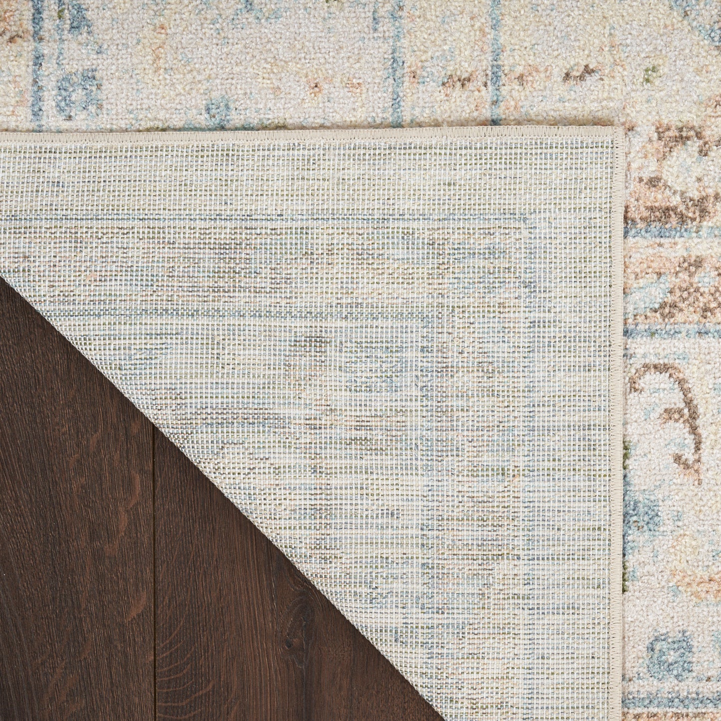 Nourison Astra Machine Washable 9' x 12' Ivory Blue Vintage Indoor Rug