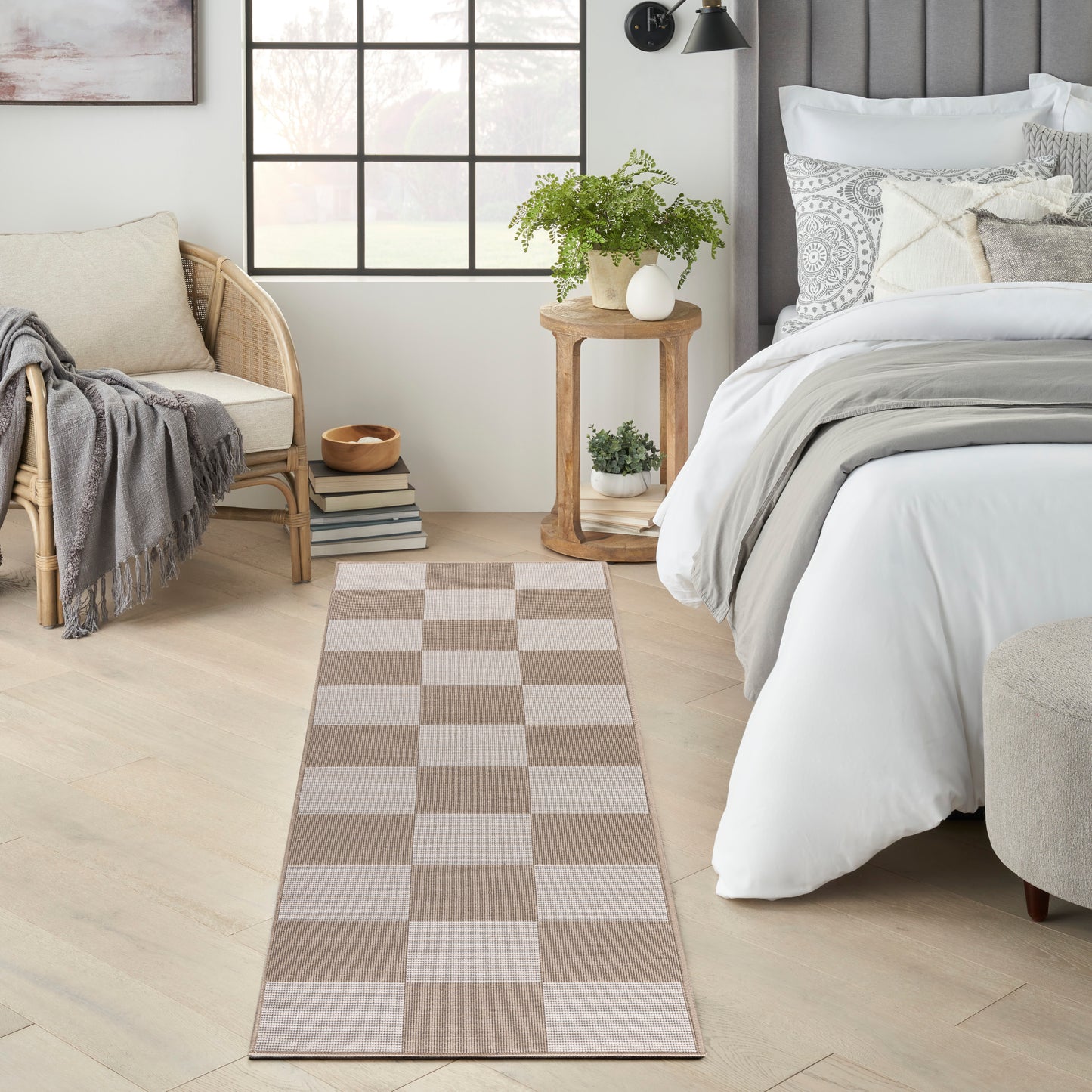 Nourison Washable Modern Jute 2'3" x 7'6" Natural Ivory Modern Indoor Rug
