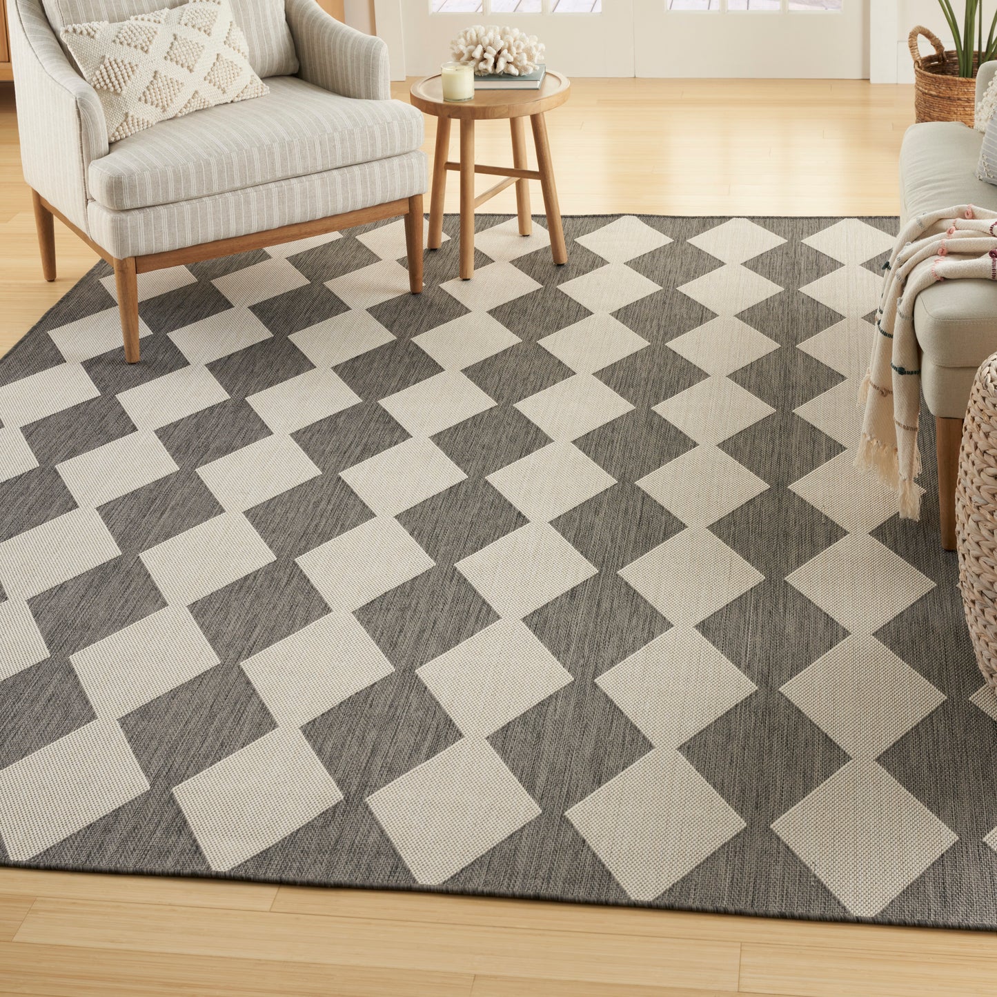 Nourison Positano 9' x 12' Charcoal Modern Rug