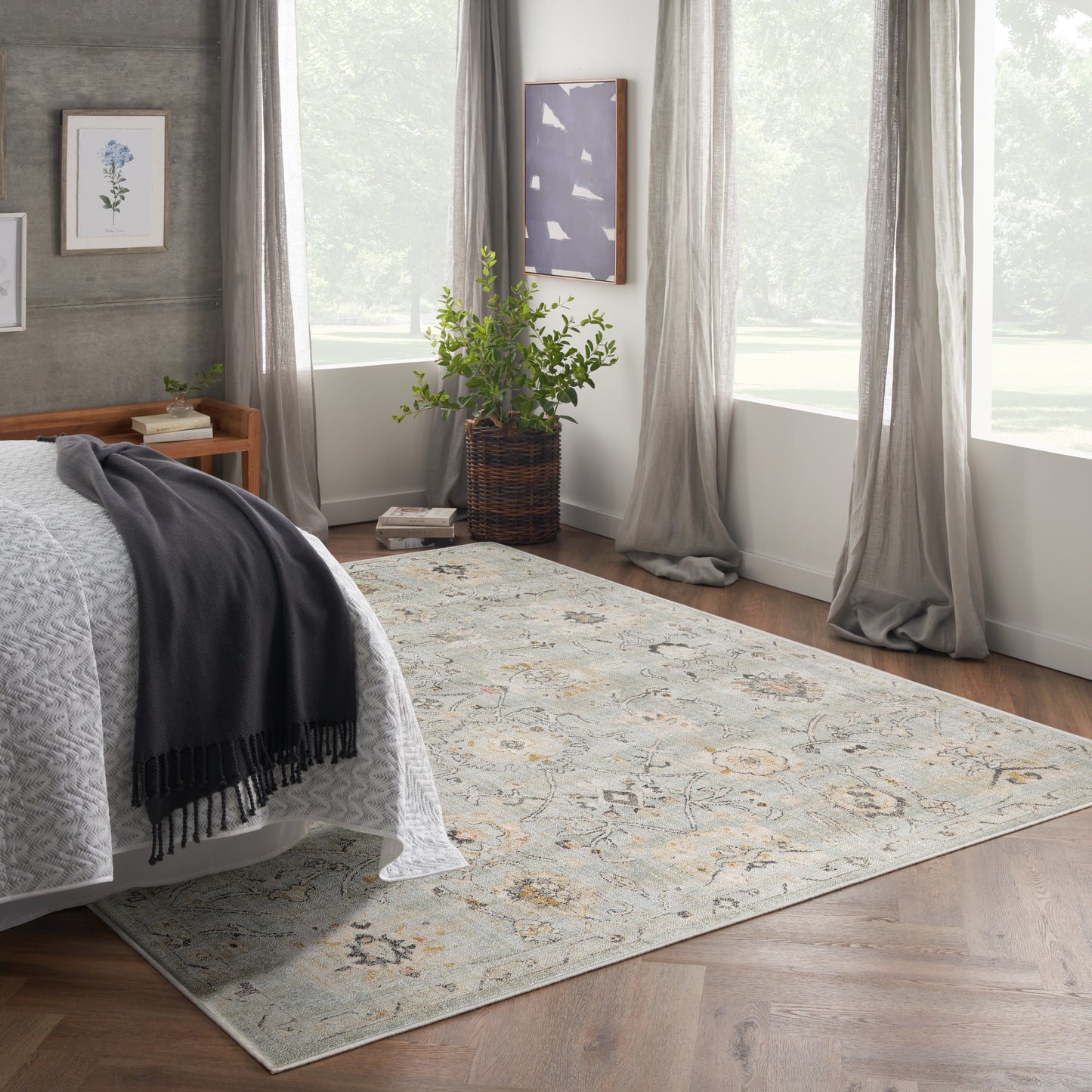 Nourison Oushak Home 8' x 9'10" Mint Vintage Indoor Rug