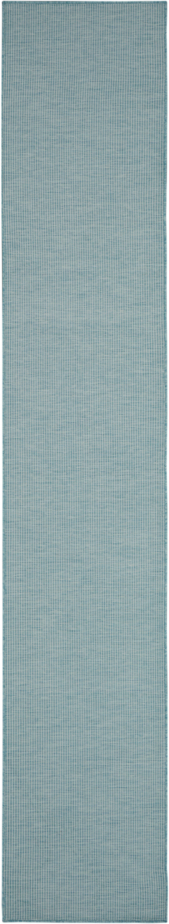 Nourison Positano 2'2" x 10' Aqua Modern Rug