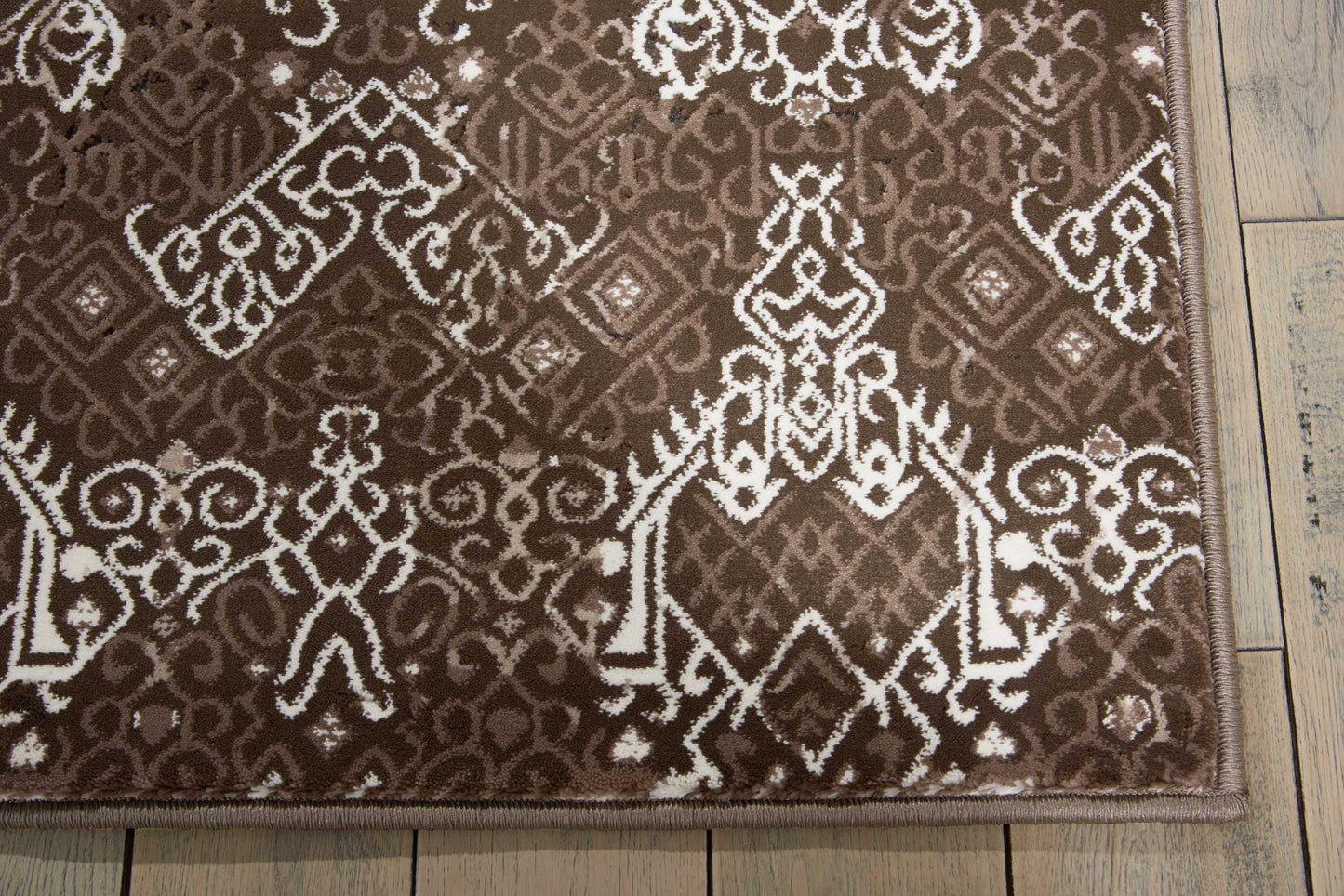 Nourison Karma 9'3" x 12'9" Mocha Vintage Indoor Rug