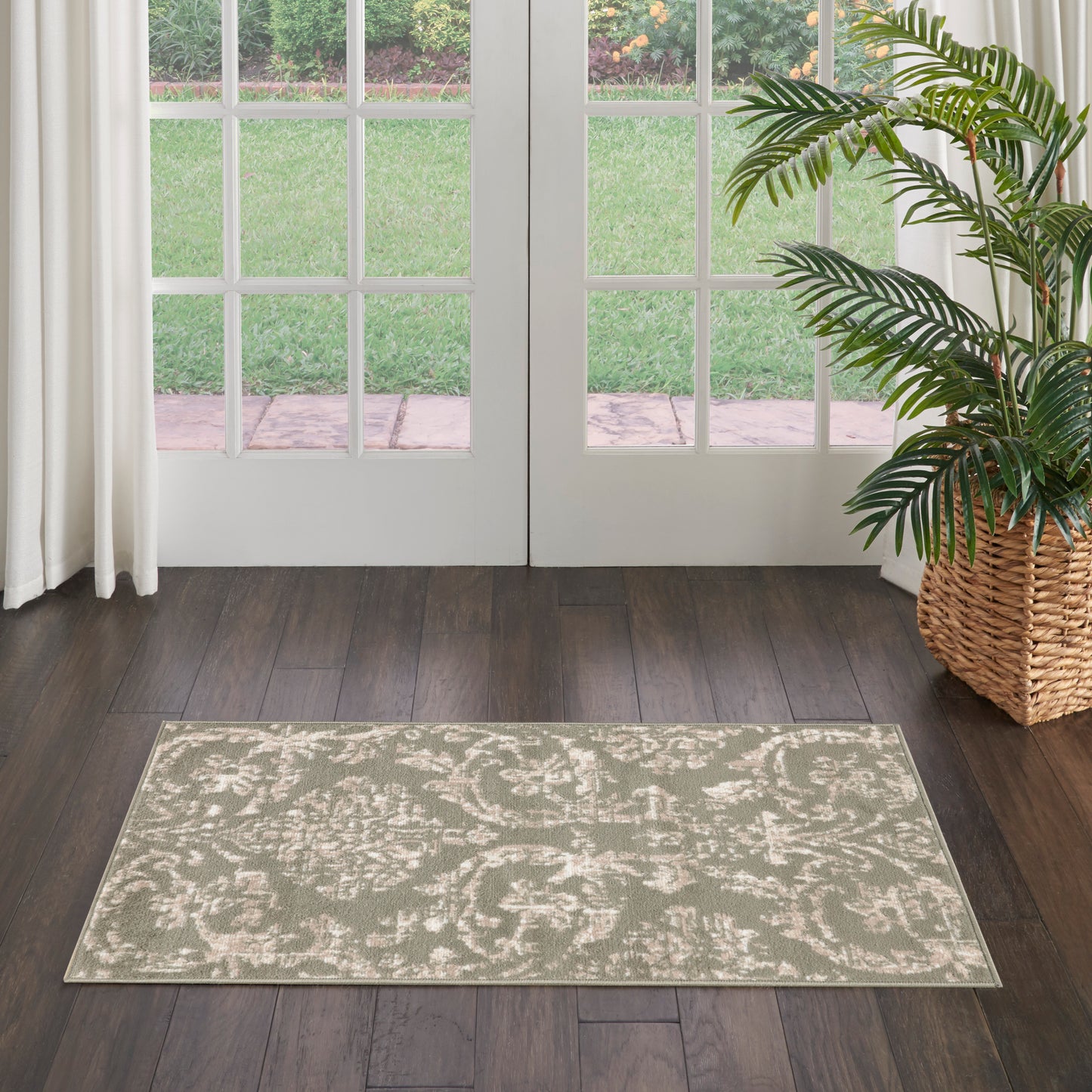 Nourison Jubilant 2' x 4' Olive Vintage Indoor Rug