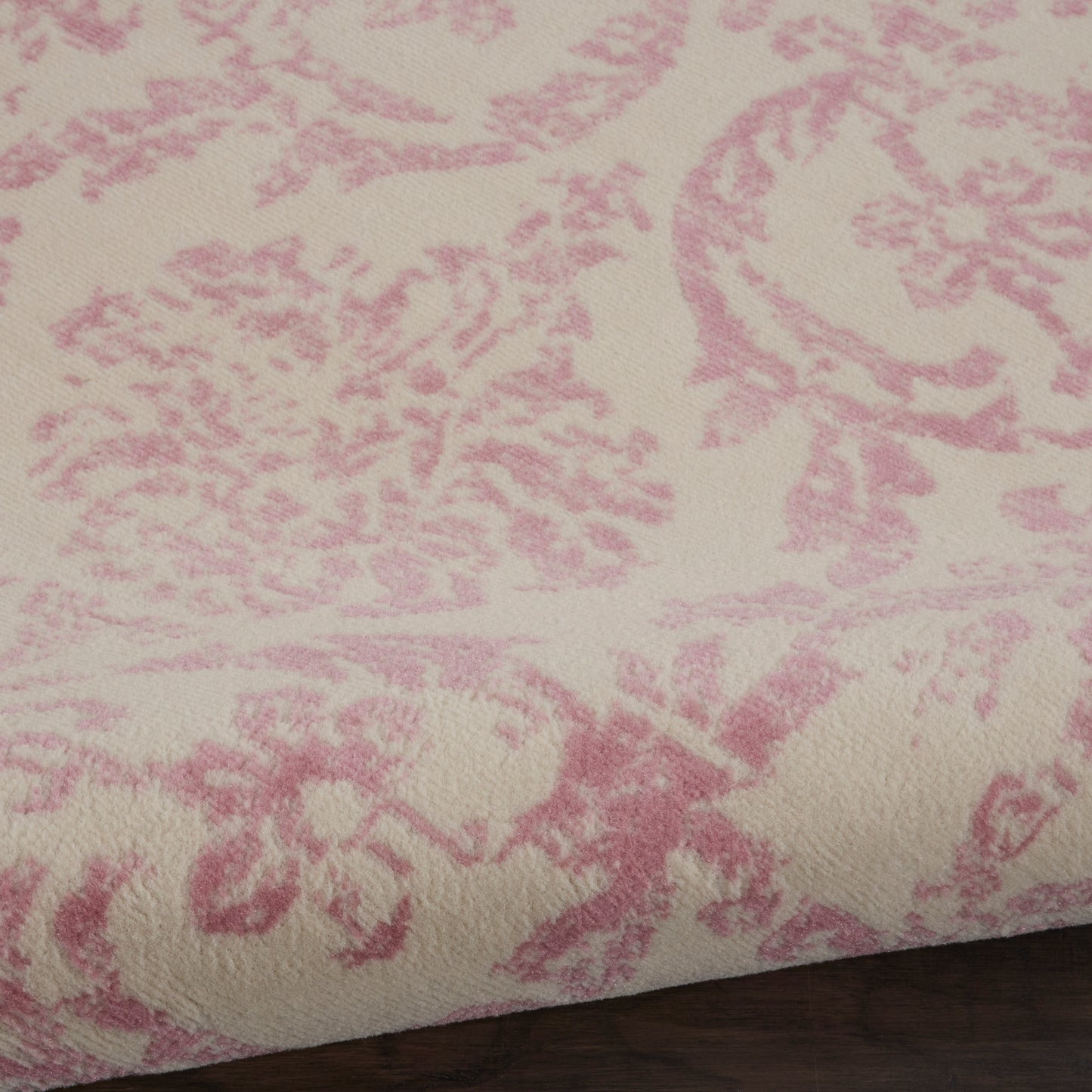 Nourison Jubilant 5'3" x Round Ivory Pink Vintage Indoor Rug