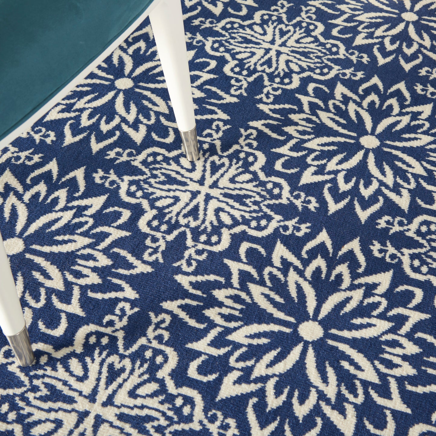 Nourison Jubilant 3' x 5' Navy/Ivory Farmhouse Indoor Rug