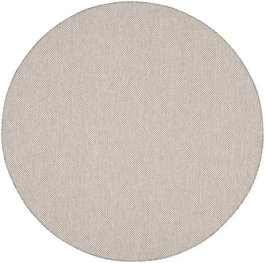 Nourison Courtyard 6' x Round Ivory/Silver Modern Rug