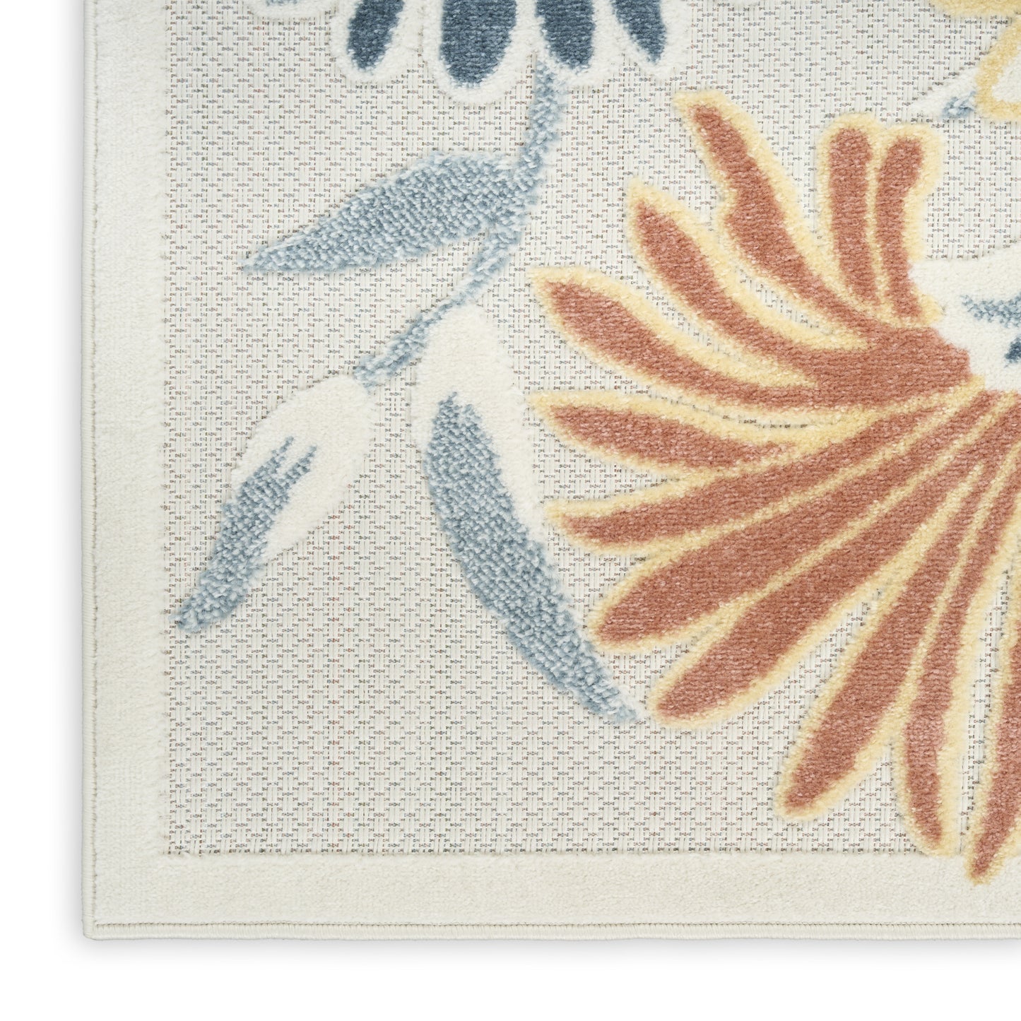 Nourison Aloha 7'10" x 10'6" Ivory Rose Outdoor Rug