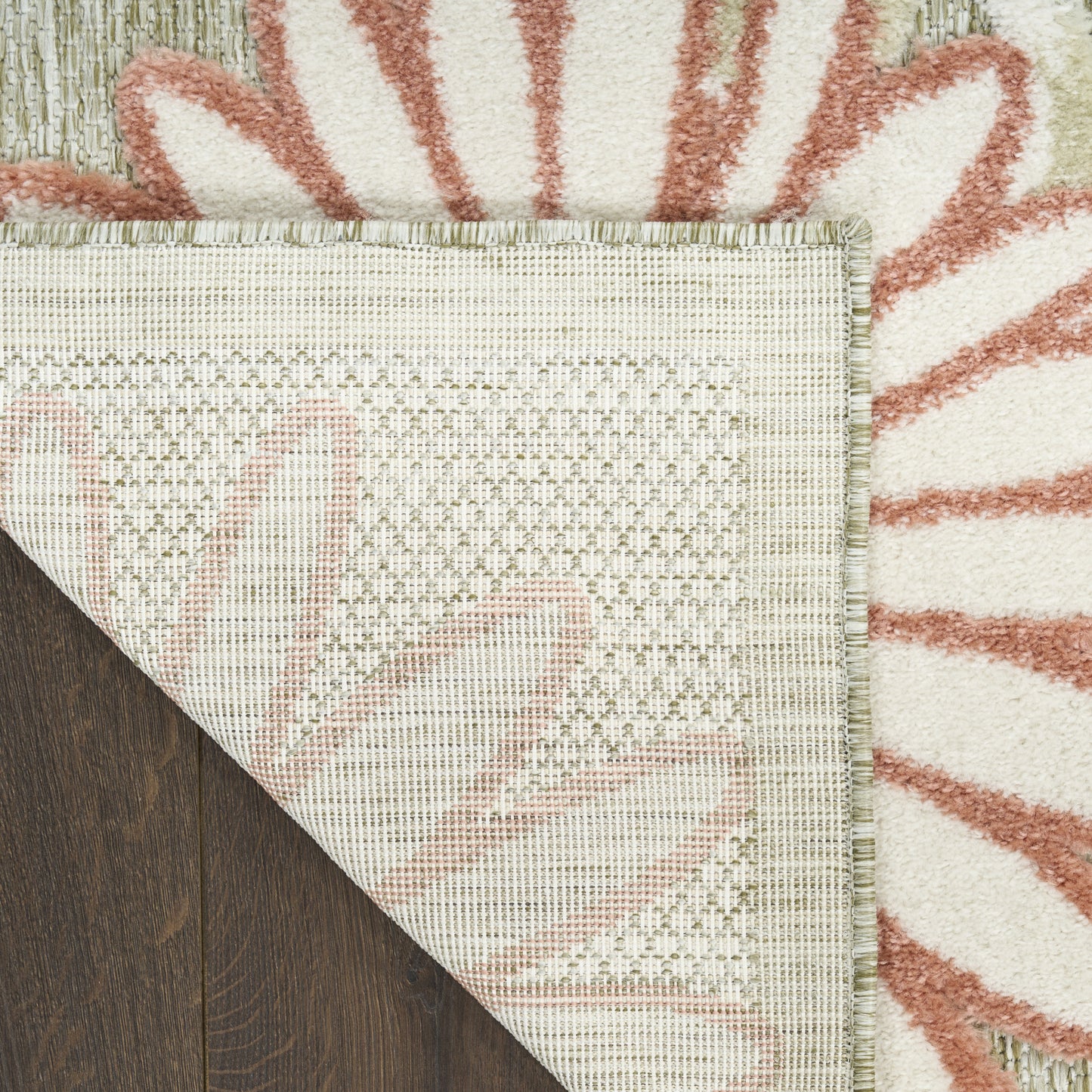 Nourison Aloha 2'8" x 4' Sage Rose Outdoor Rug