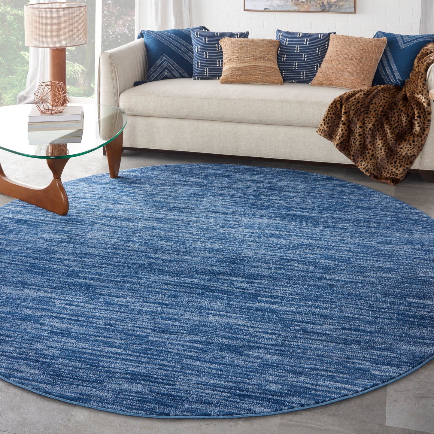 Nourison Nourison Essentials 10' x Round Navy Blue Outdoor Rug