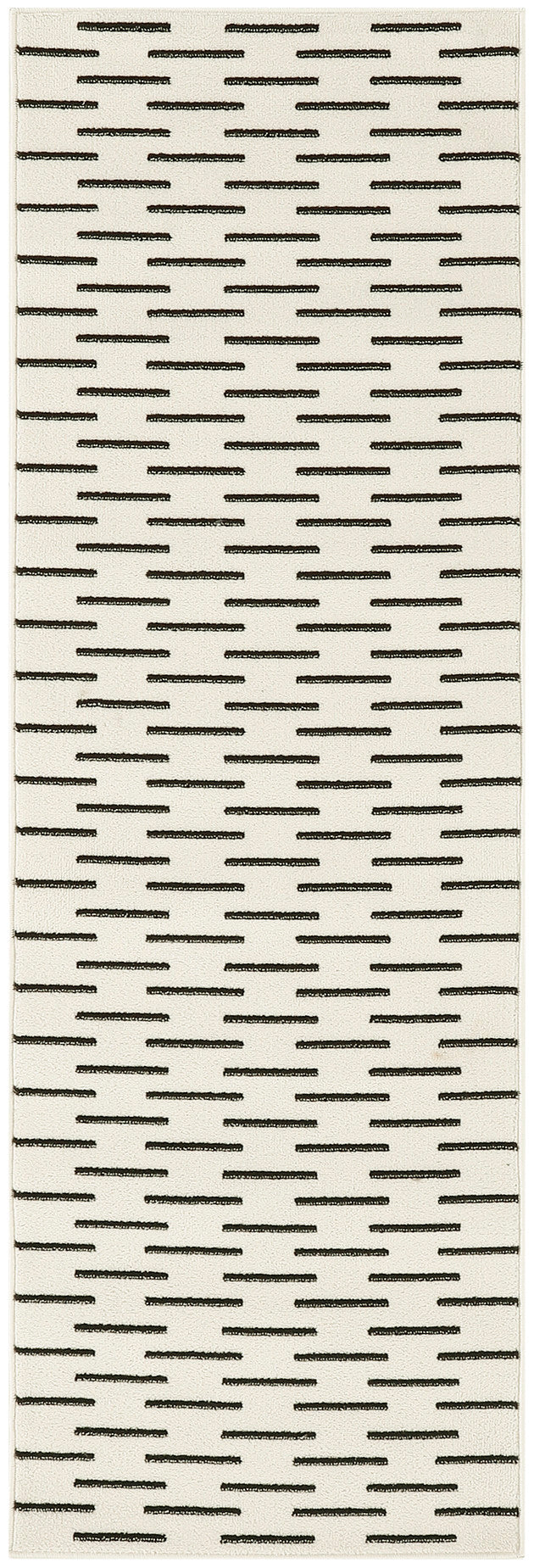 Nourison Nordic 2' x 6' Ivory Black Scandinavian Indoor Rug