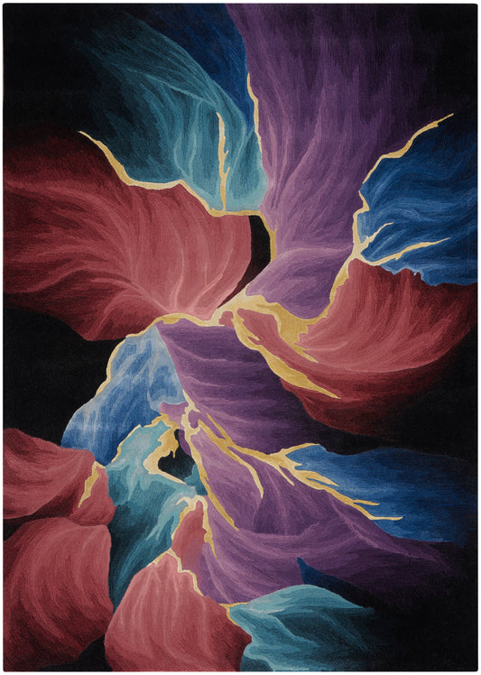 Nourison Prismatic 3'9" x 5'9" Black Modern Indoor Rug