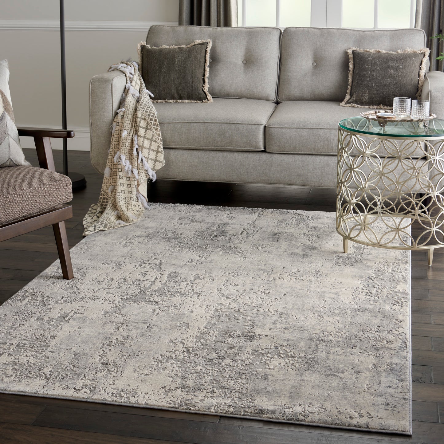 Nourison Rustic Textures 6' x 9' Grey Beige Rustic Indoor Rug
