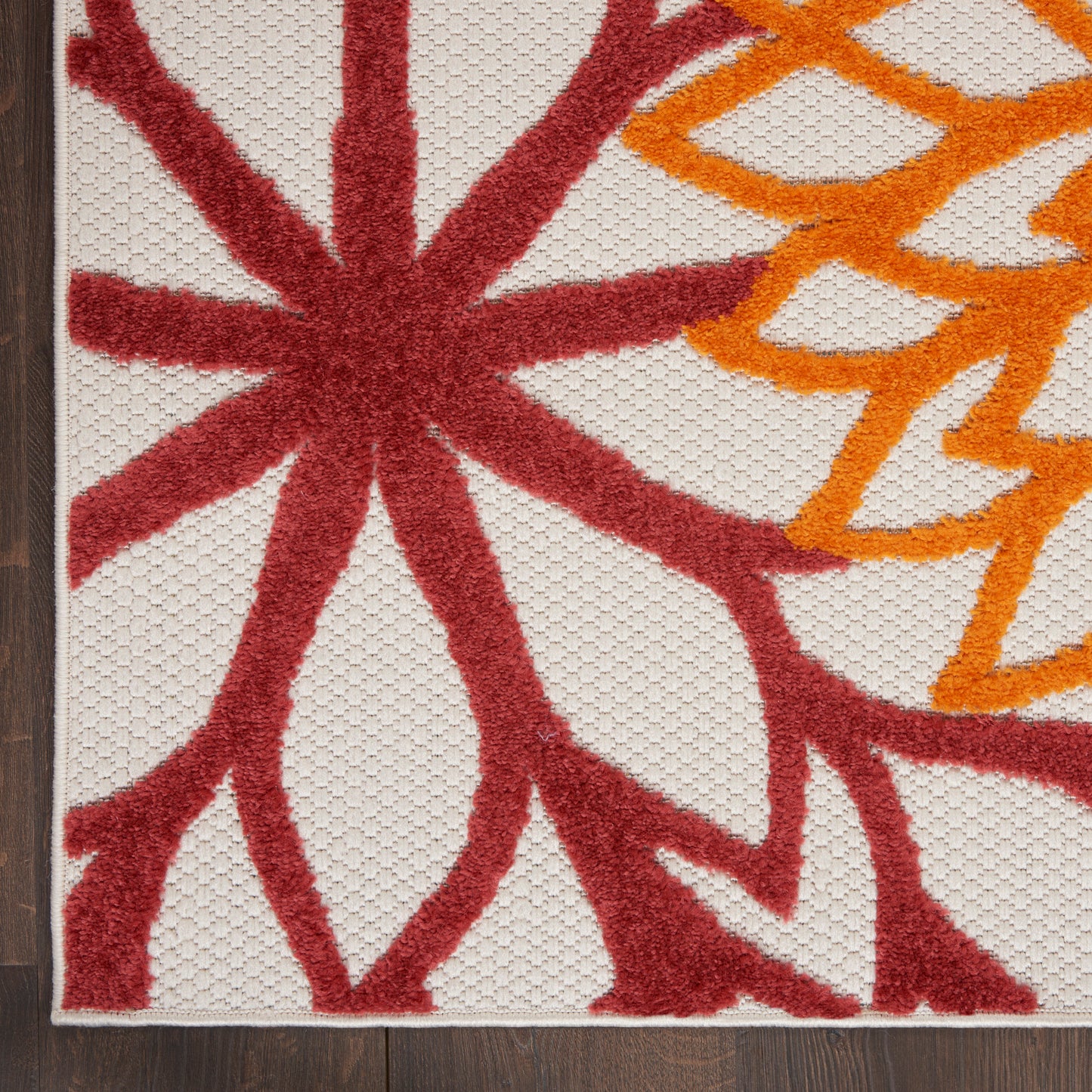 Nourison Aloha 12' x 15' Red Multicolor Tropical Rug