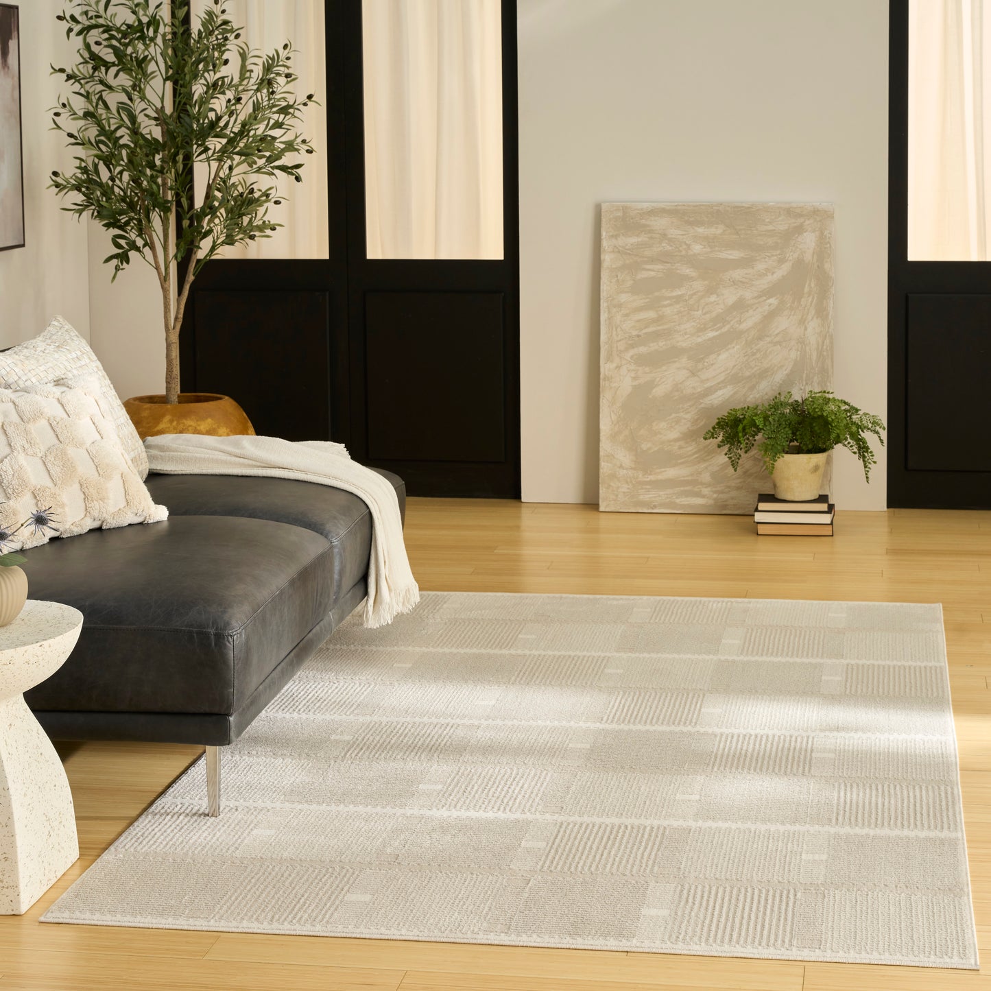 Nourison Nordic 5' x 7' Ivory Beige Modern Indoor Rug