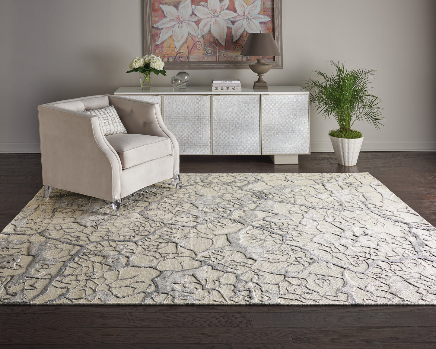 Nourison Divine 9'9" x 13'9" Ivory Modern Indoor Rug
