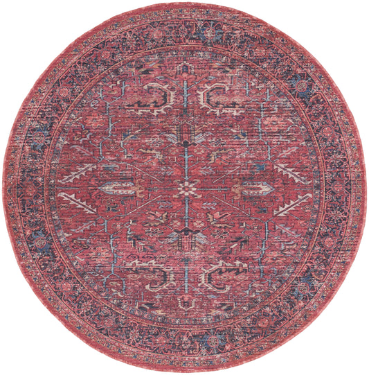 Nicole Curtis Machine Washable Series 1 7'10" x Round Brick Vintage Indoor Rug