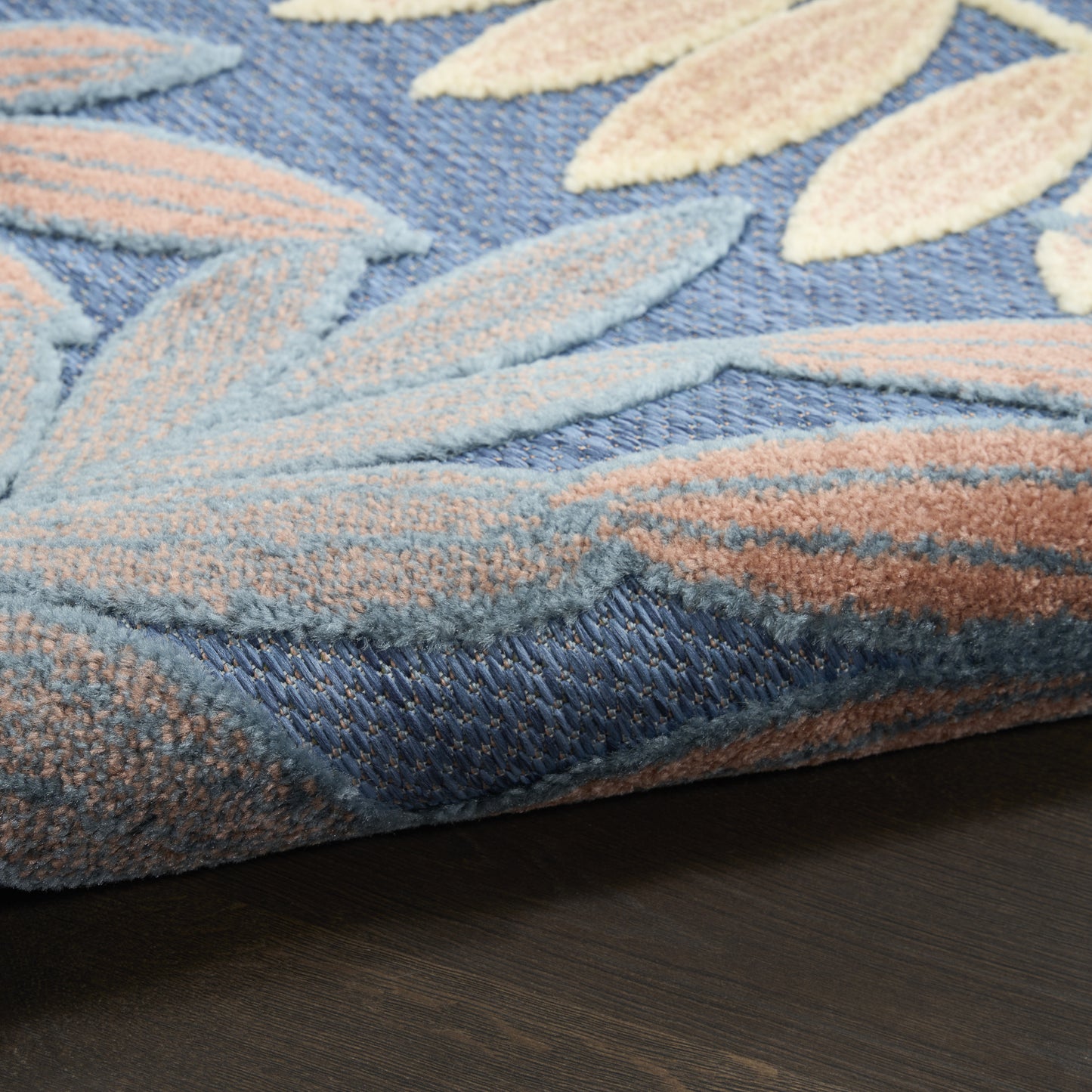 Nourison Aloha 2'8" x 4' Blue Rose Modern Rug