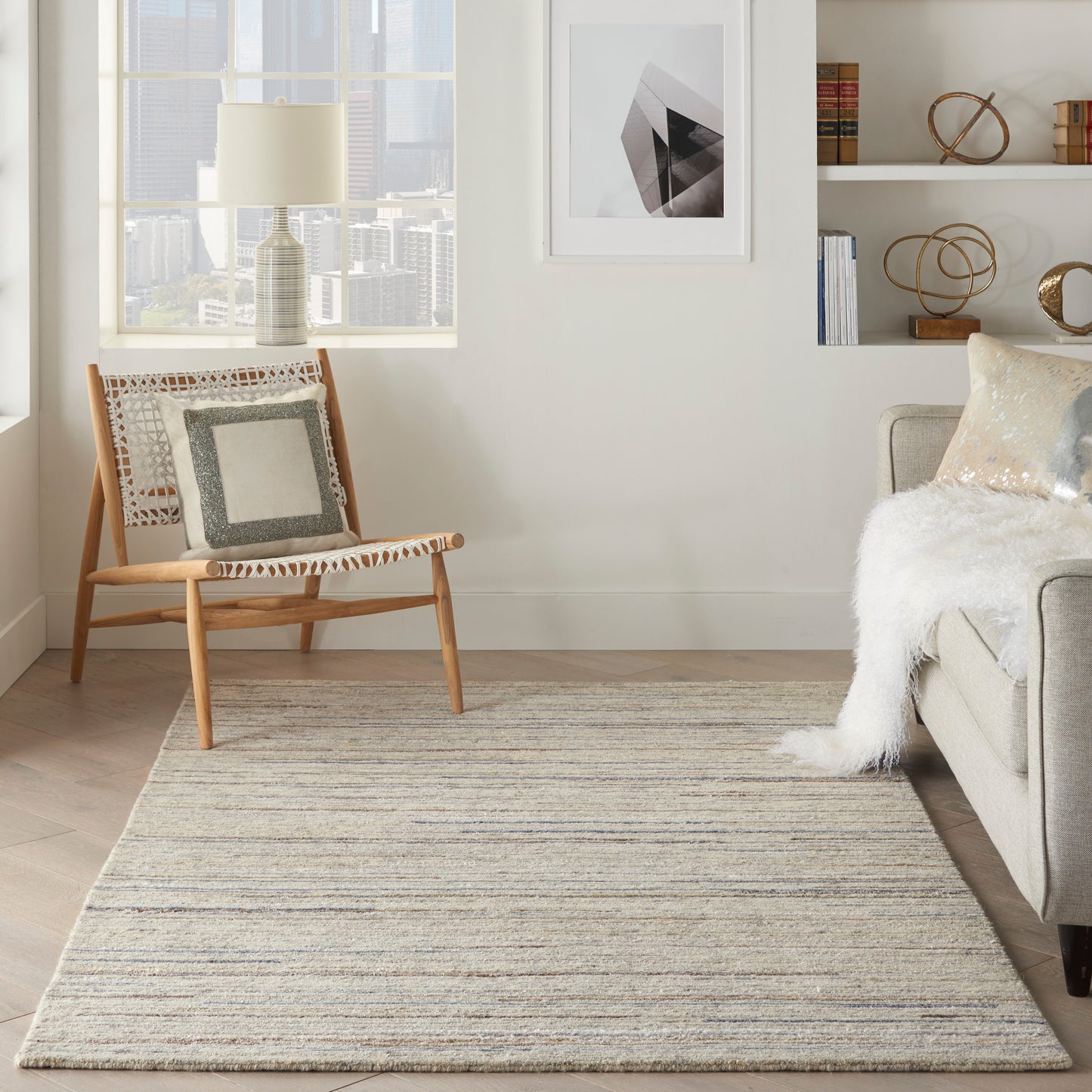 Nourison Plateau 5'6" x 7'5" Ivory Modern Indoor Rug