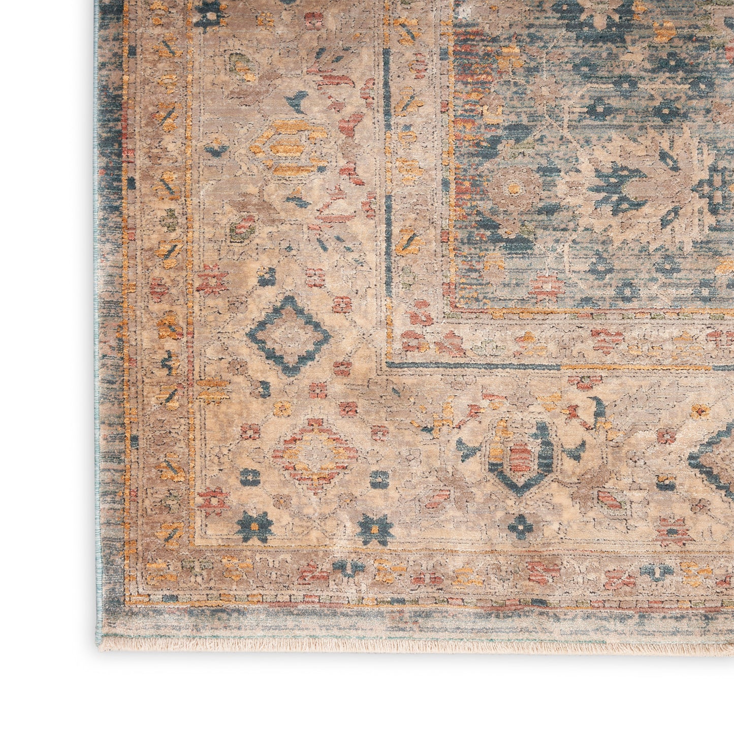 Nourison Luxurious 9'10" x 12'6" Ivory Blue Vintage Indoor Rug