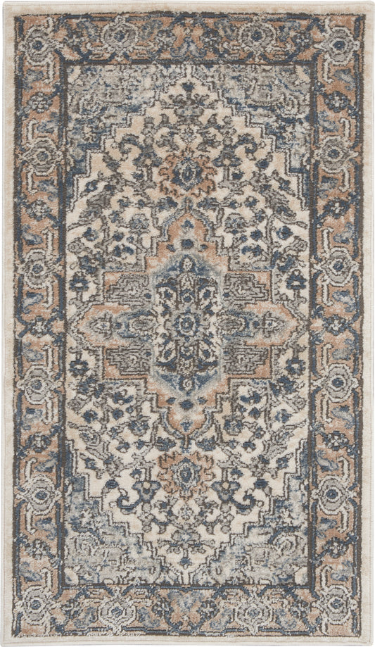 Nourison Quarry 2'2" x 3'9" Ivory Grey Farmhouse Indoor Rug