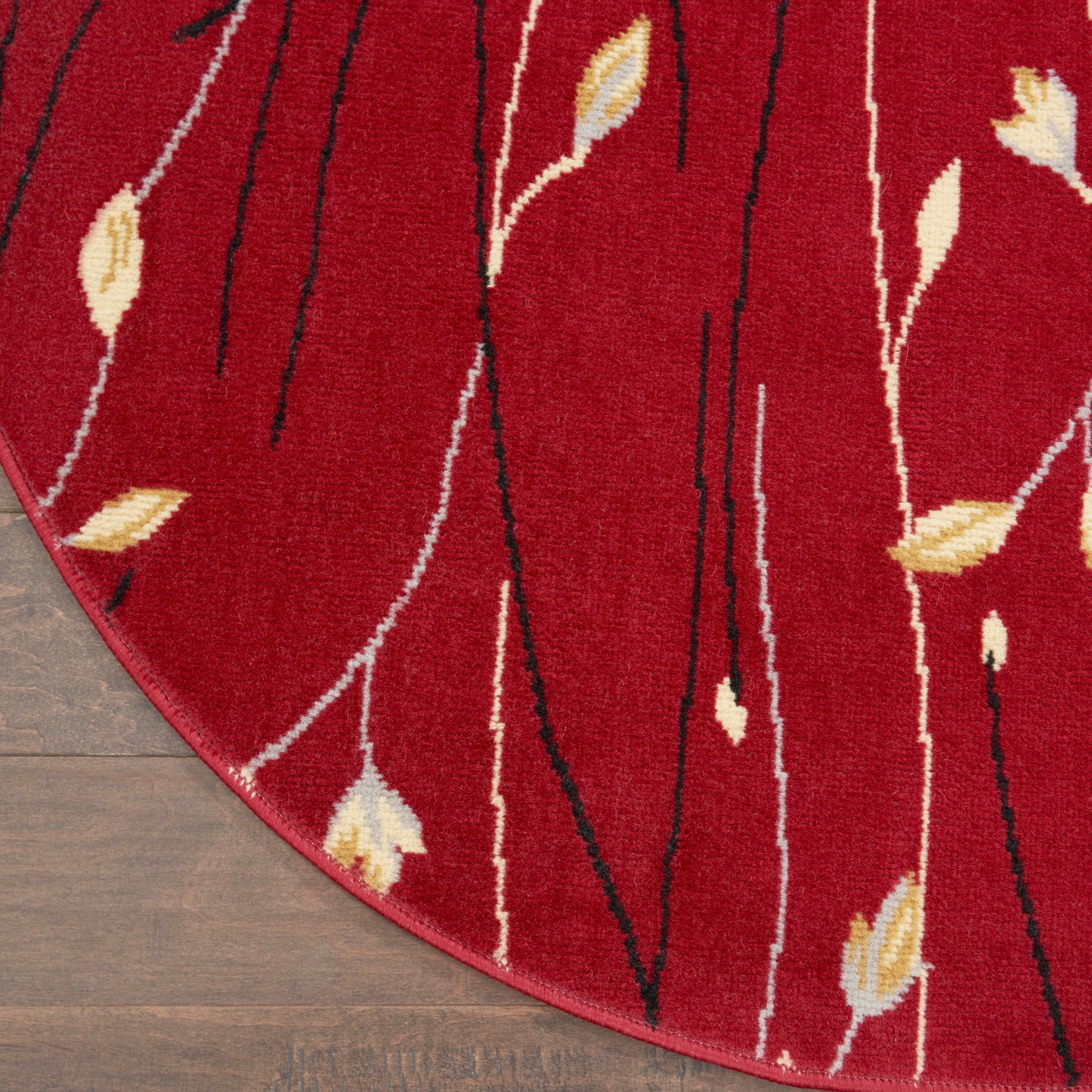 Nourison Grafix 5'3" x Round Red Contemporary Indoor Rug
