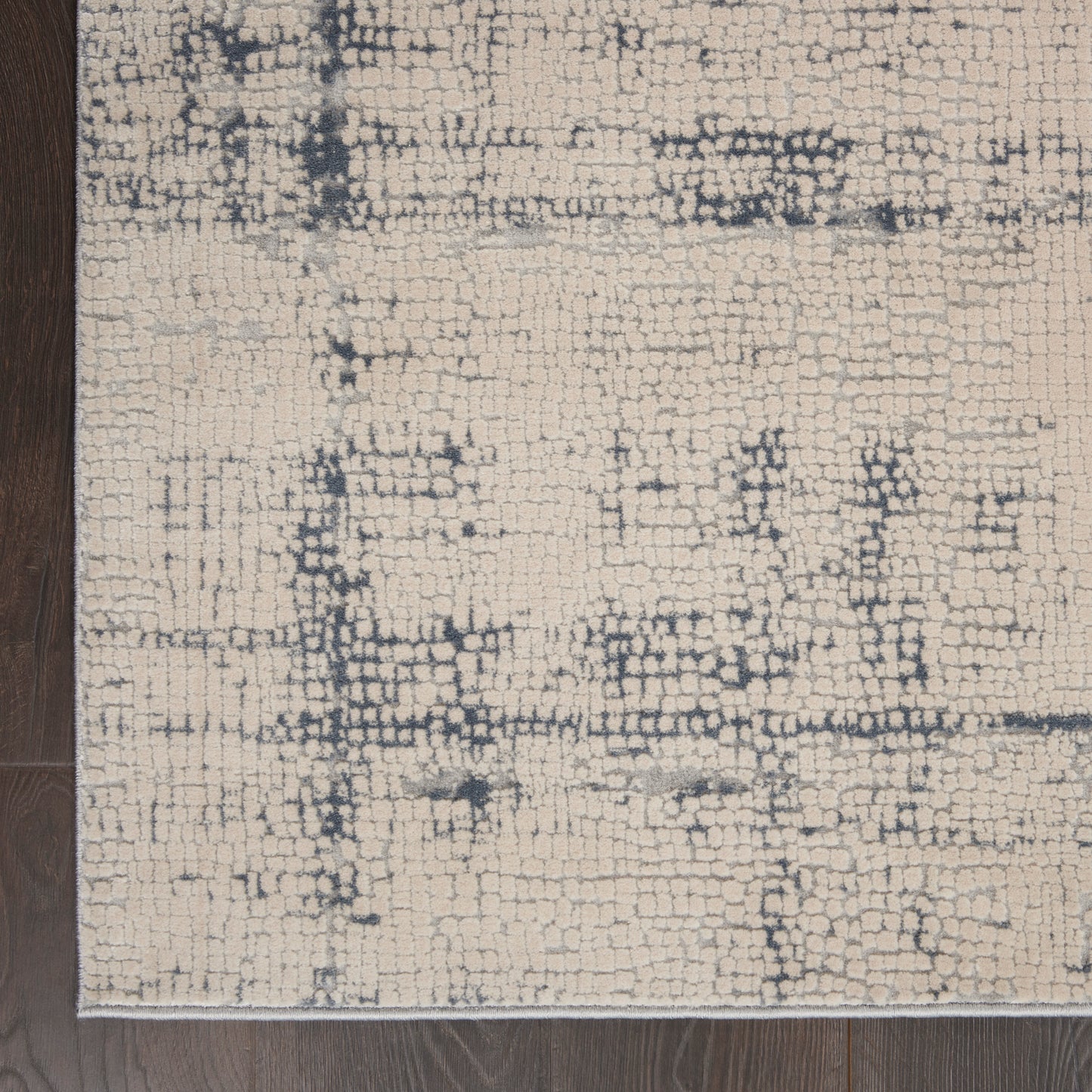 Nourison Rustic Textures 2'2" x 7'6" Ivory/Blue Modern Indoor Rug