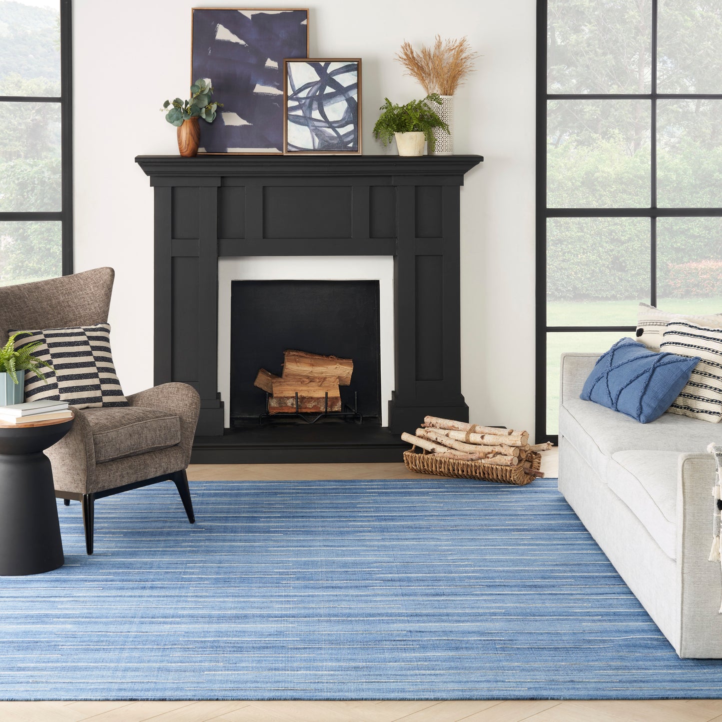 Nourison Interweave 10' x 14' Denim Modern Indoor Rug