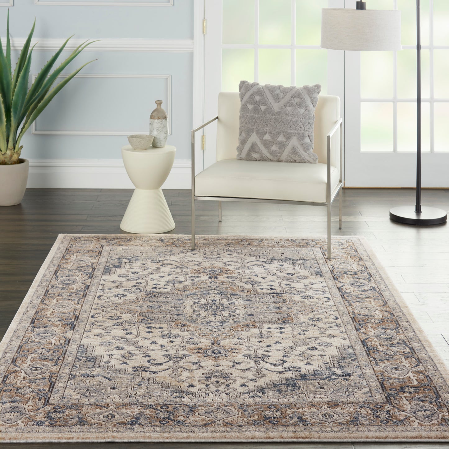 Nourison Quarry 6' x 9' Ivory Grey Farmhouse Indoor Rug