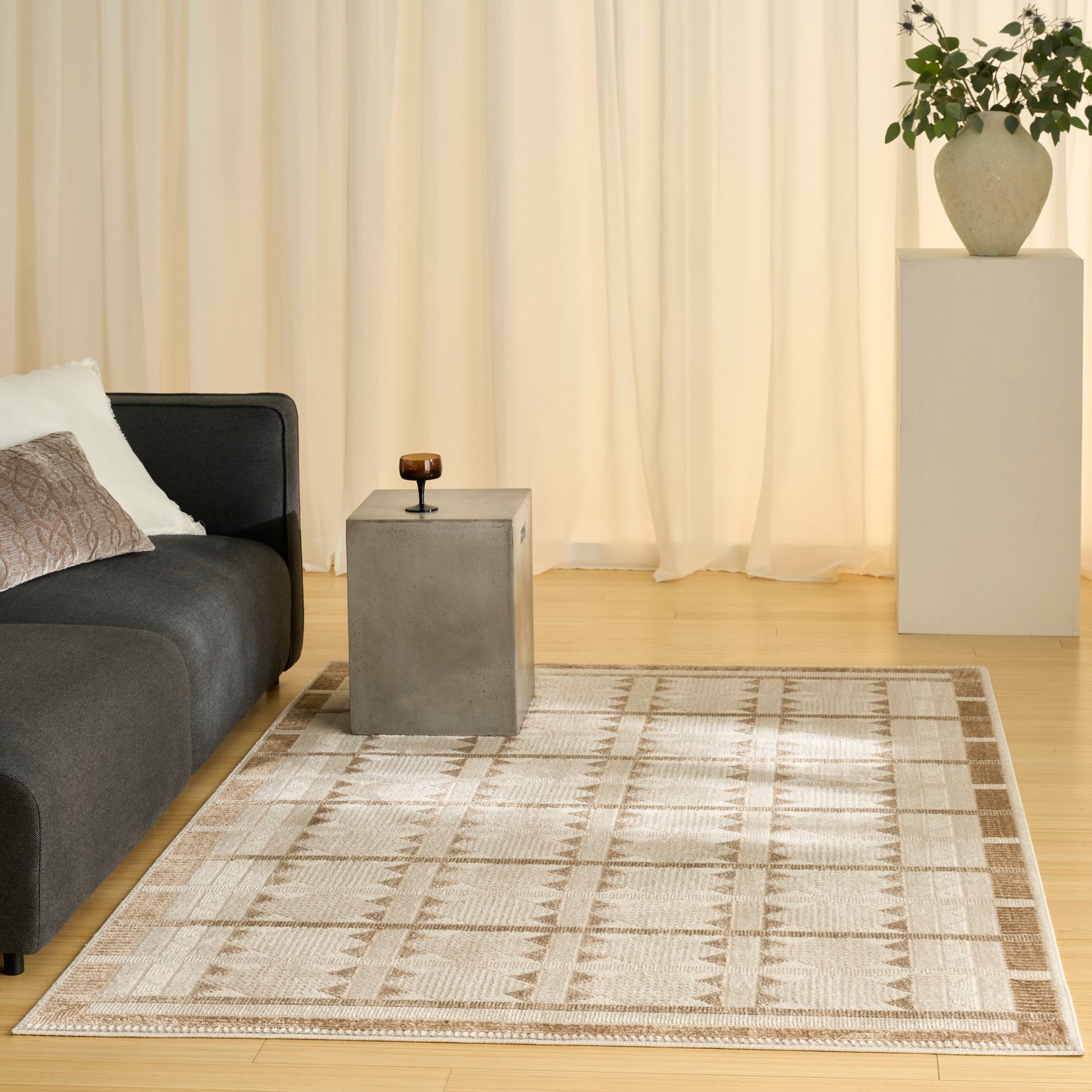 Nourison Nordic 4' x 6' Taupe Modern Indoor Rug