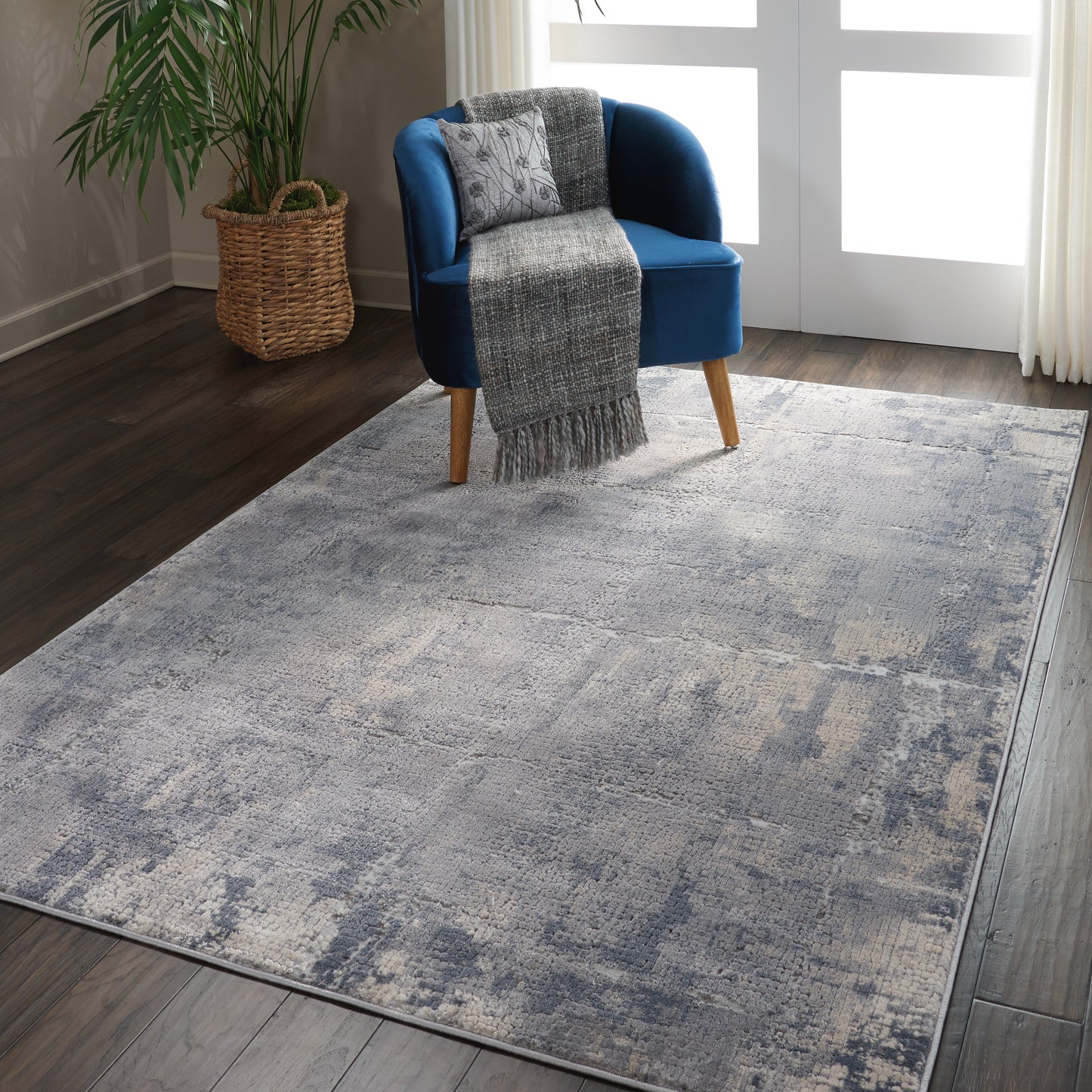 Nourison Rustic Textures 5'3" x 7'3" Grey Beige Modern Indoor Rug