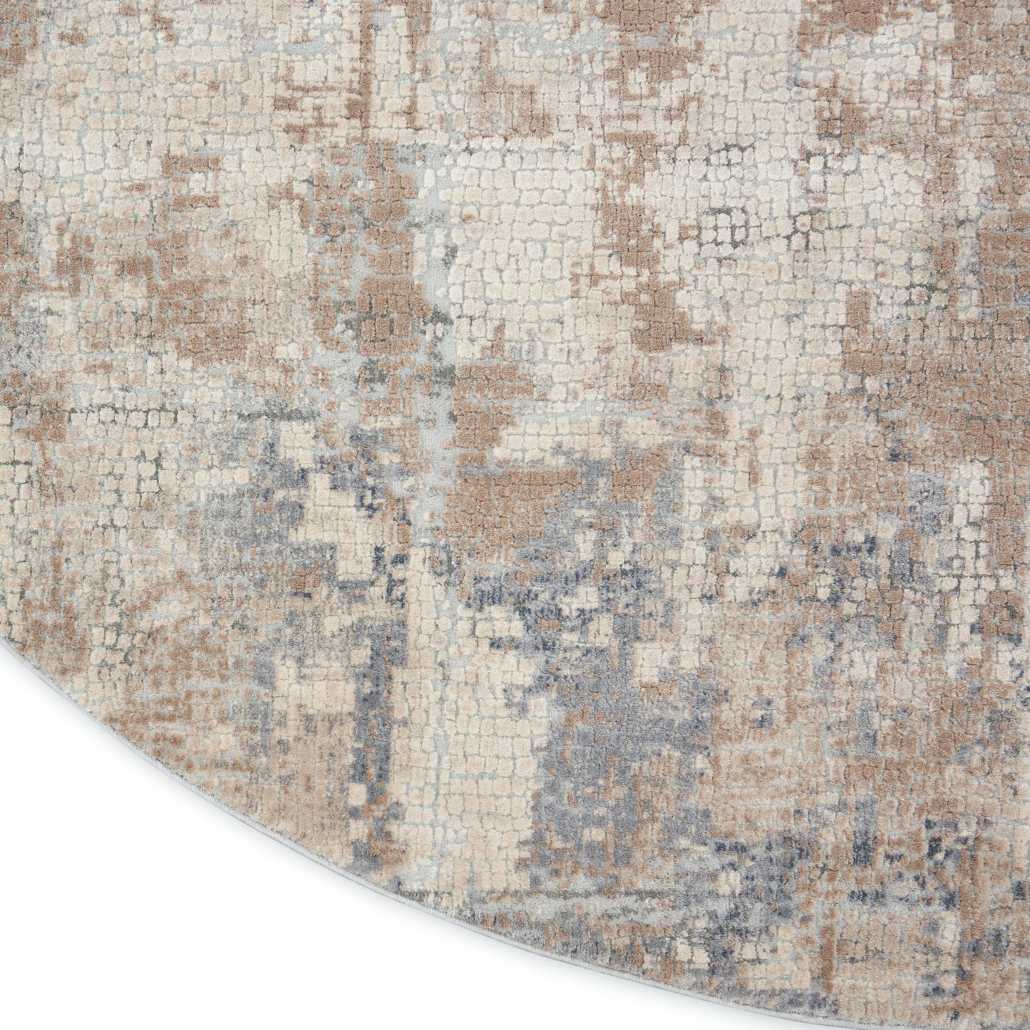 Nourison Rustic Textures 5'3" x Round Beige Grey Modern Indoor Rug