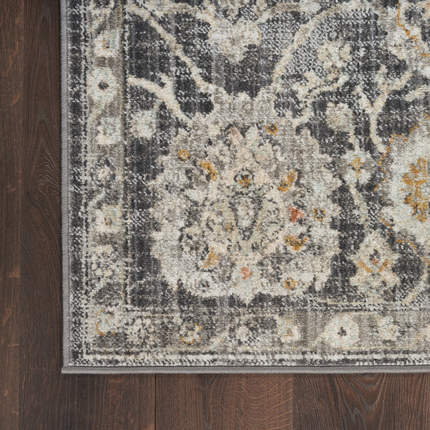 Nourison Oushak Home 2' x 4' Charcoal Vintage Indoor Rug