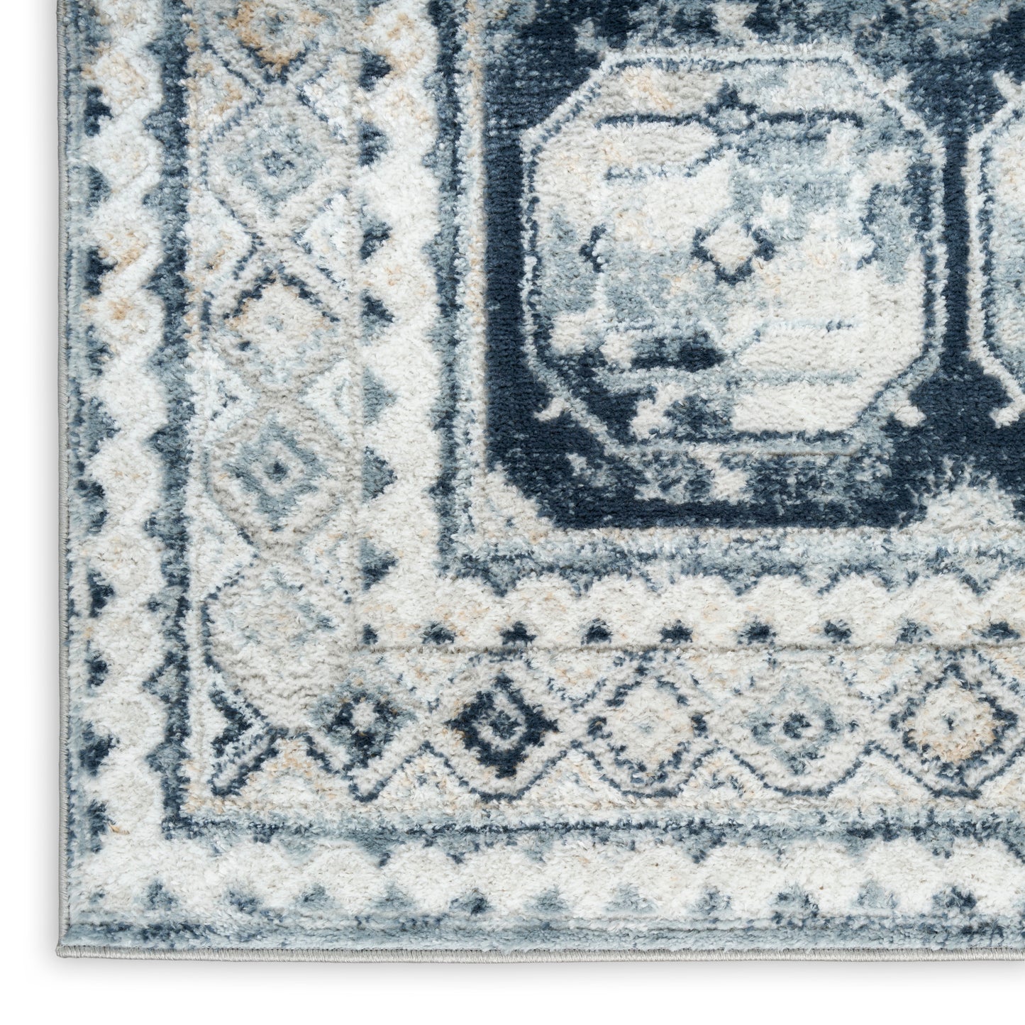 Nourison Dekor 7'10" x 9'10" Grey Navy Vintage Indoor Rug