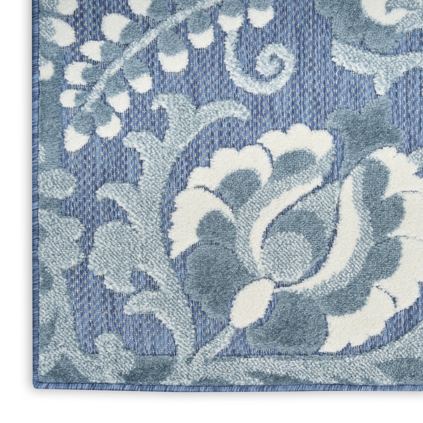 Nourison Aloha 2'8" x 4' Blue Farmhouse Rug