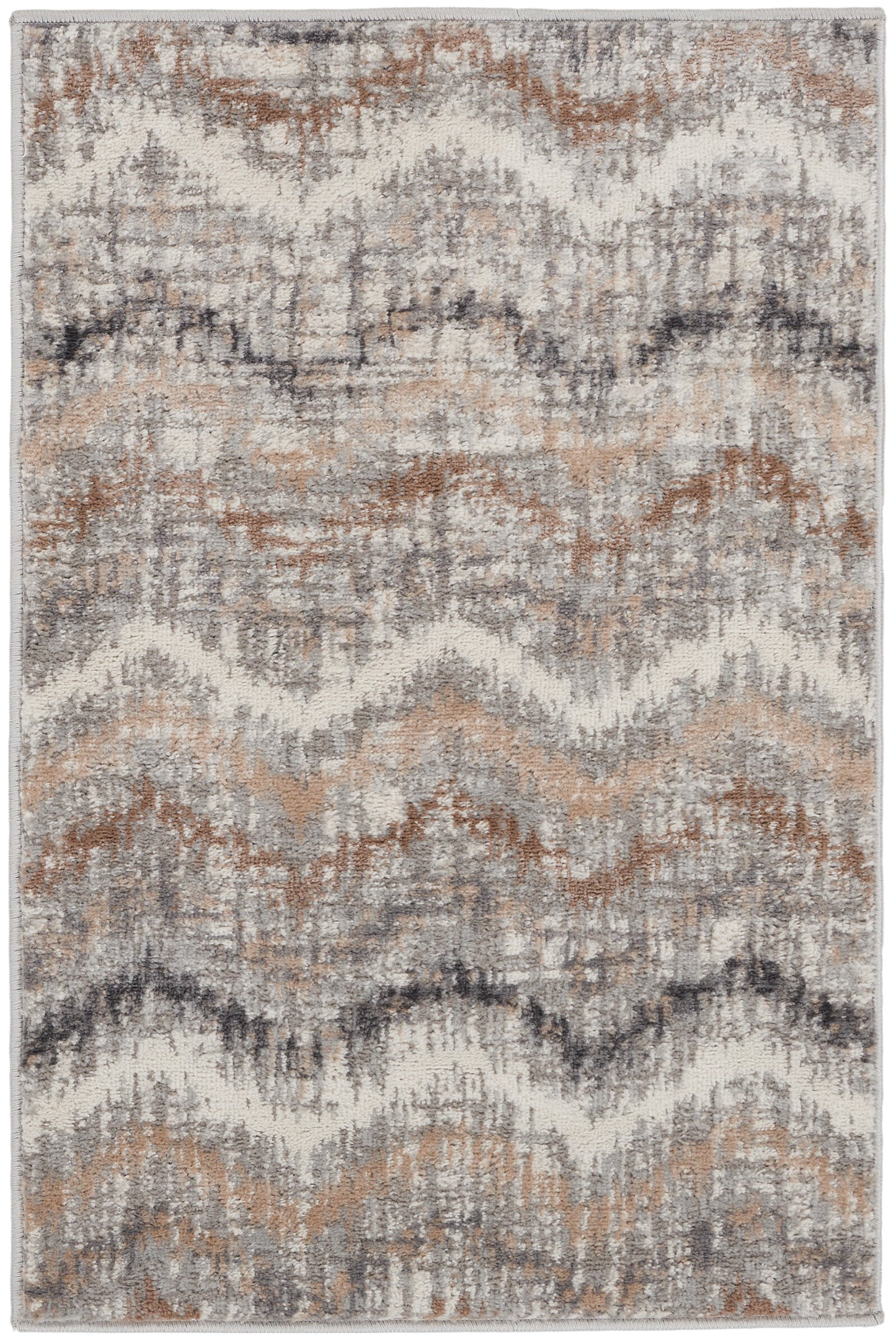 Nourison Elation 2' x 3' Grey Ivory Modern Indoor Rug