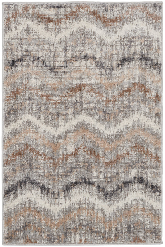 Nourison Elation 2' x 3' Grey Ivory Modern Indoor Rug