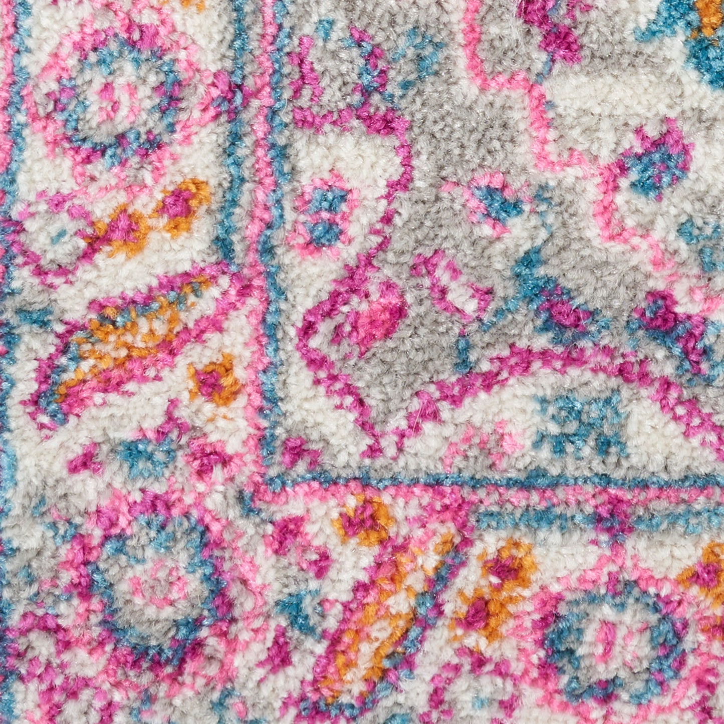Nourison Passion 1'10" x 2'10" Light Grey/Pink Bohemian Indoor Rug