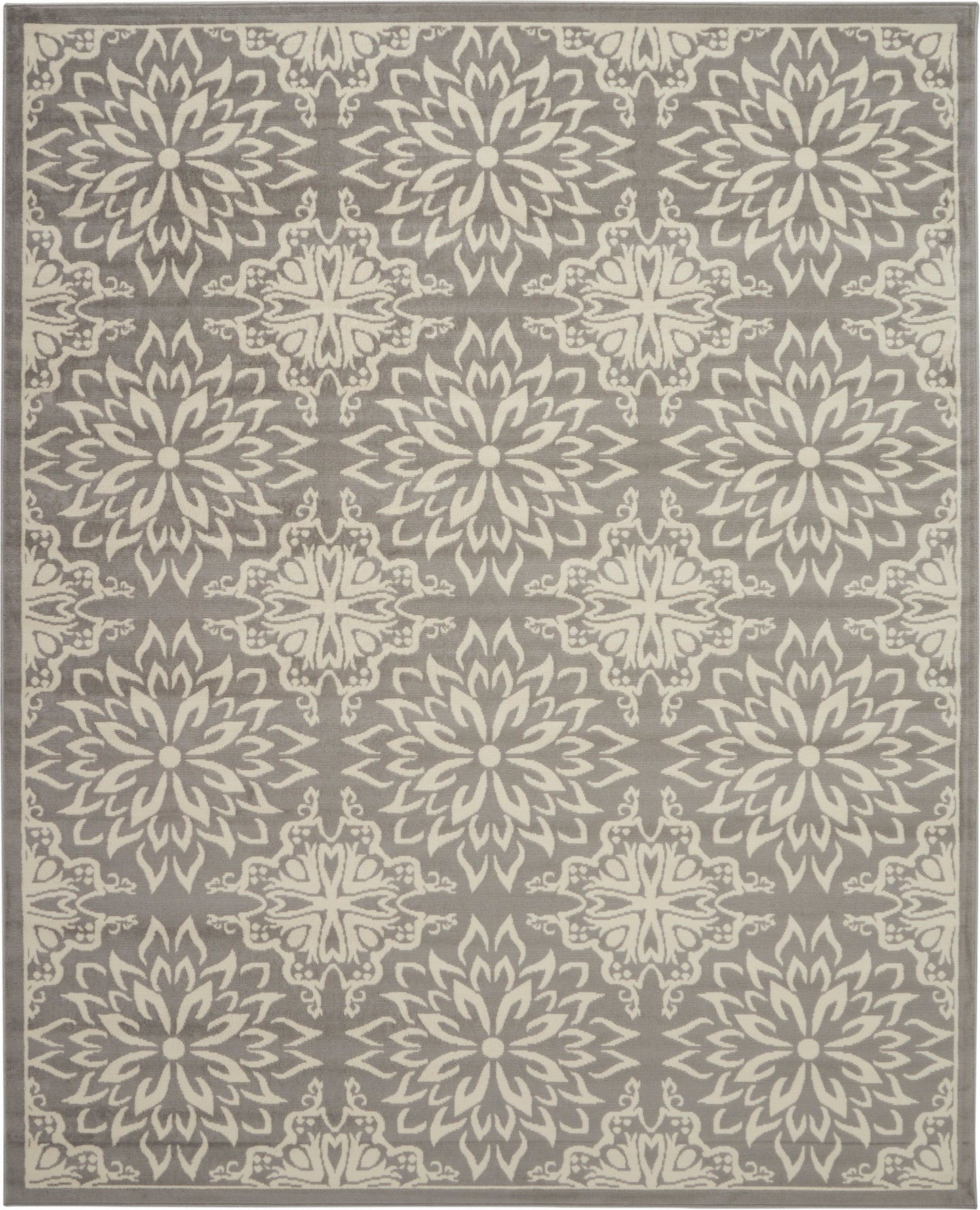 Nourison Jubilant 7'10" x 9'10" Ivory/Grey Farmhouse Indoor Rug