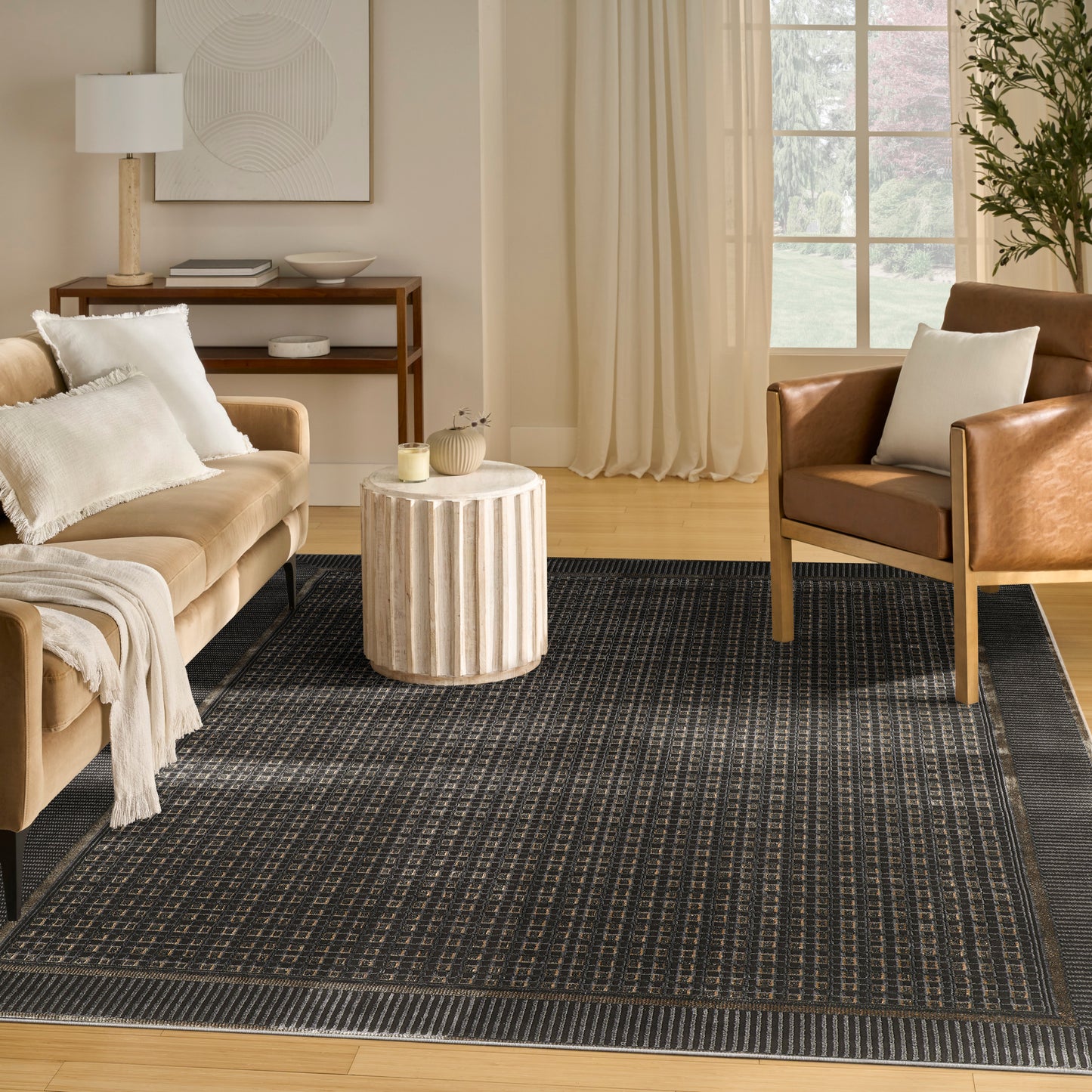Nourison Nordic 8' x 10' Black Taupe Modern Indoor Rug